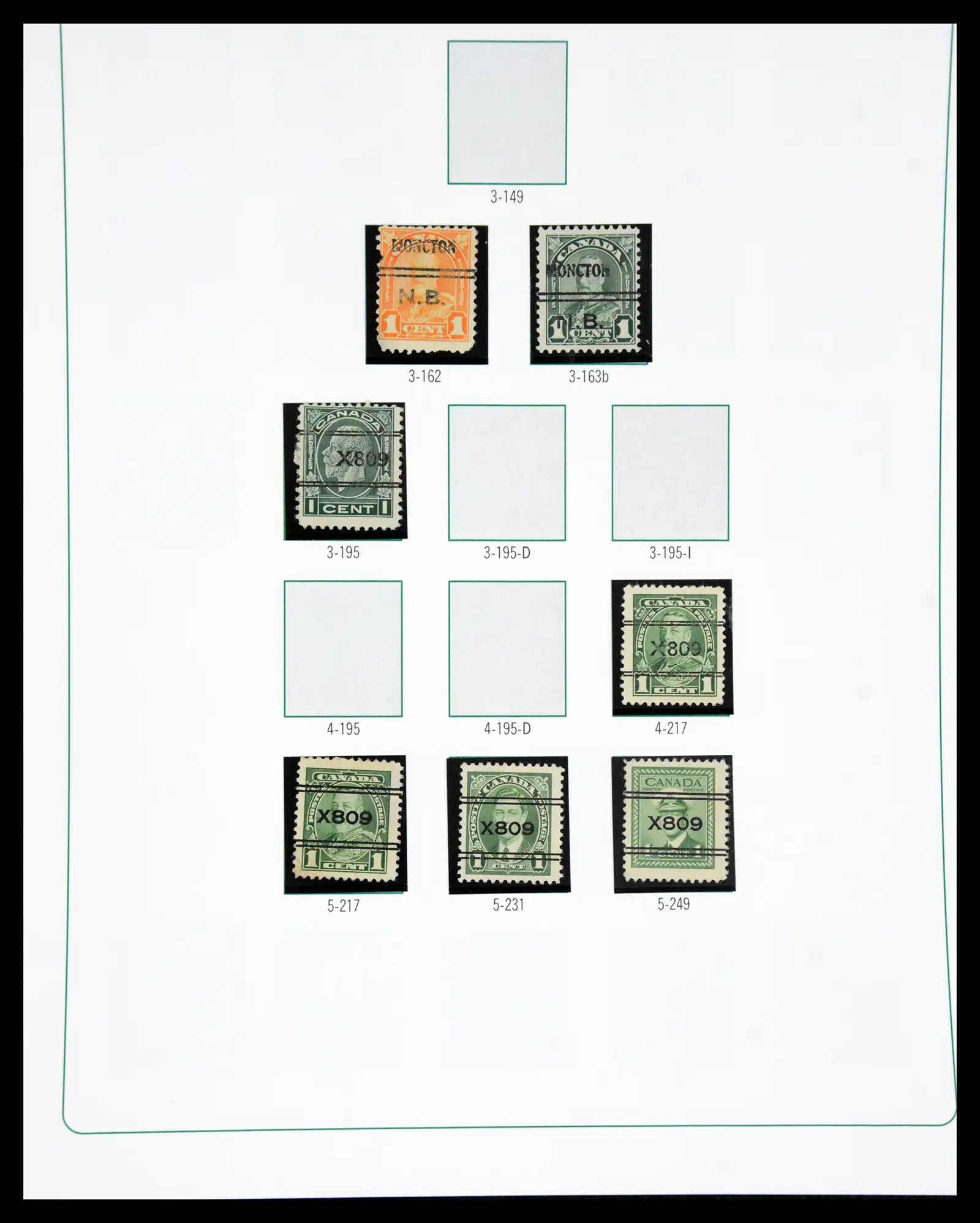 41101 0096 - Stamp collection 41101 Canada precancels.