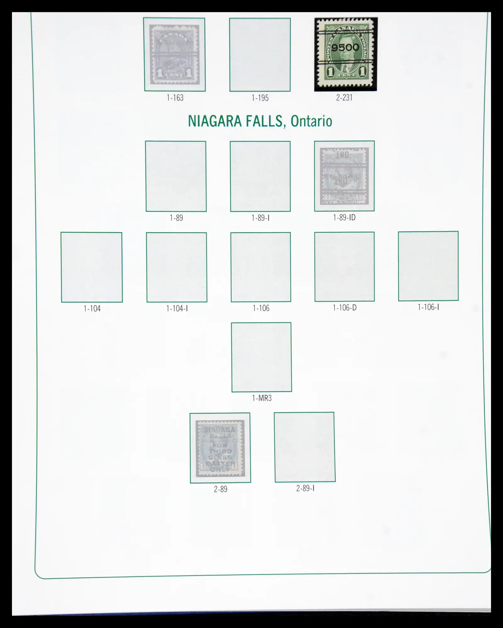 41101 0099 - Stamp collection 41101 Canada precancels.