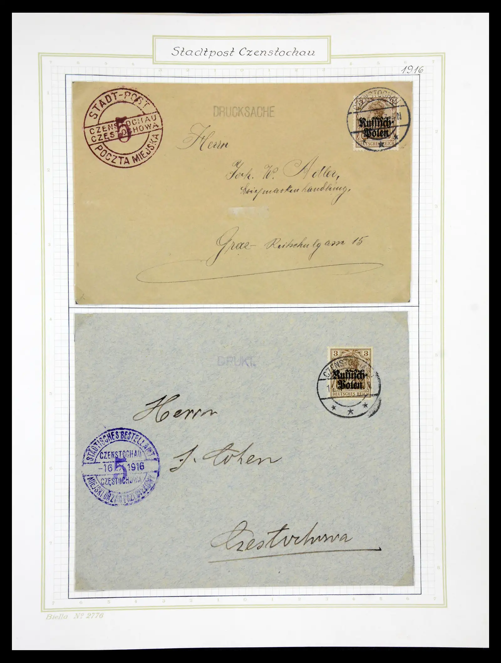 41105 0071 - Stamp collection 41105 Poland local stamps supercollection 1915-1918.