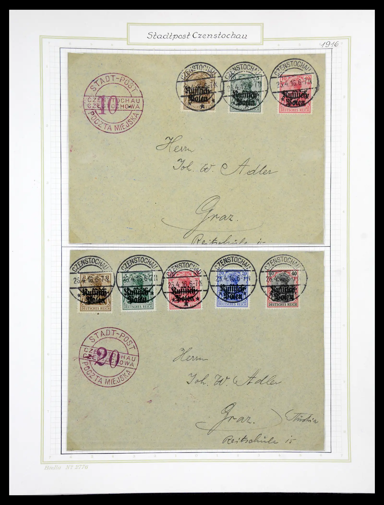 41105 0073 - Stamp collection 41105 Poland local stamps supercollection 1915-1918.