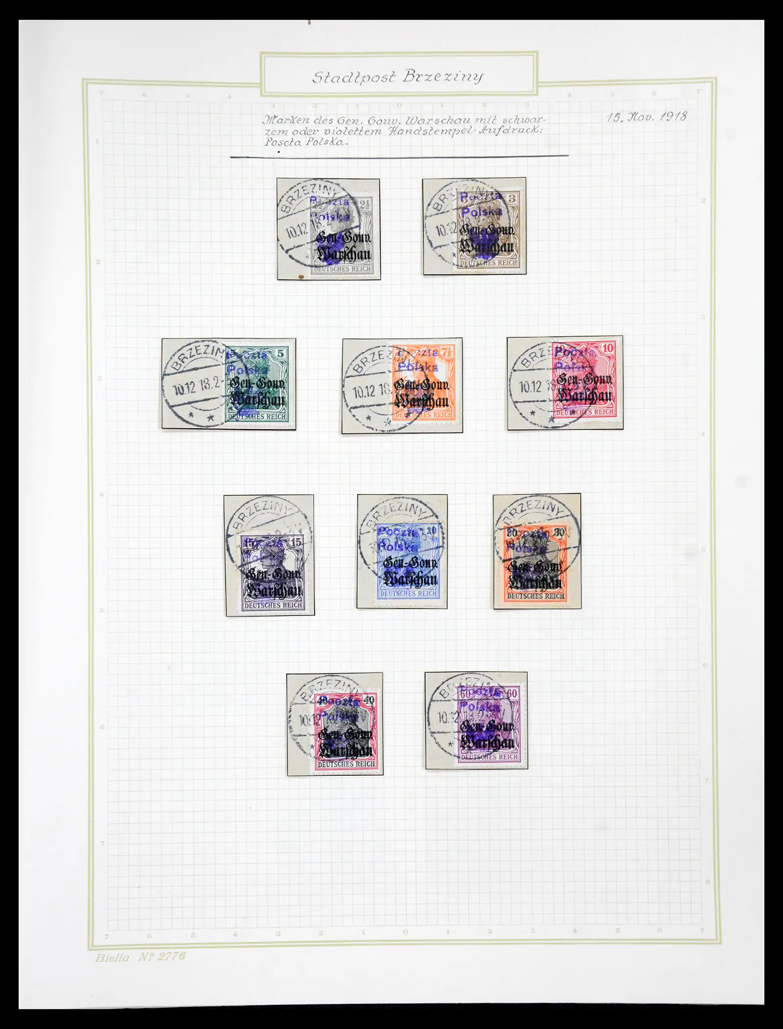 41105 0074 - Stamp collection 41105 Poland local stamps supercollection 1915-1918.