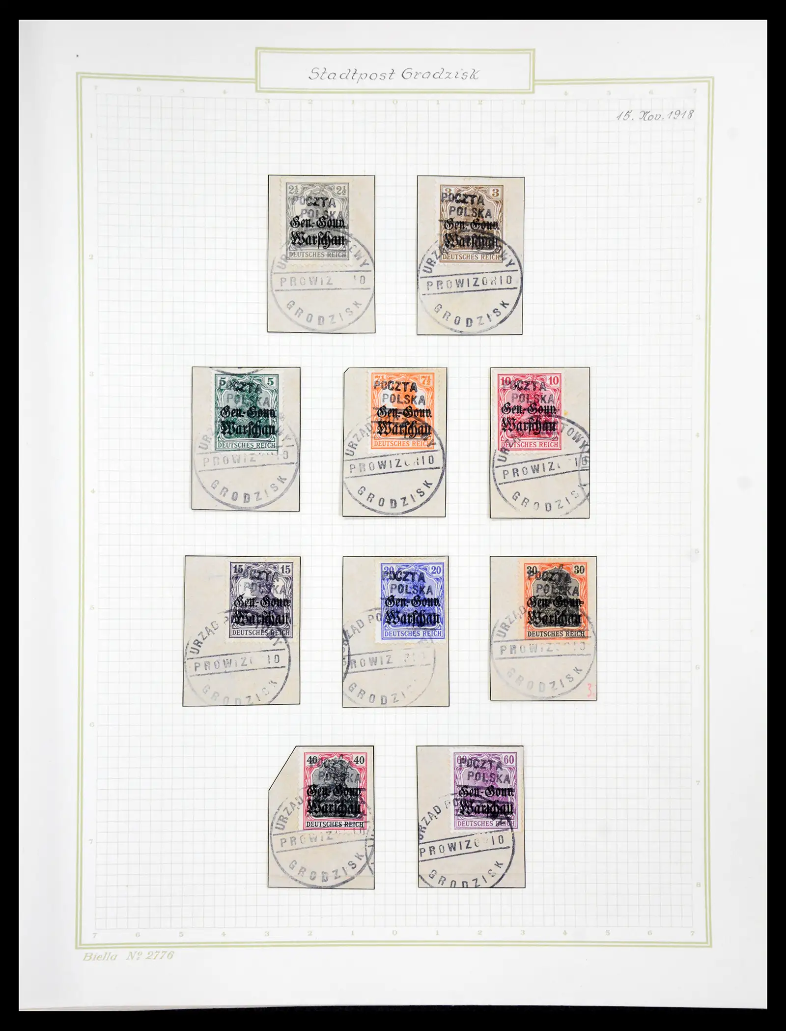 41105 0075 - Stamp collection 41105 Poland local stamps supercollection 1915-1918.