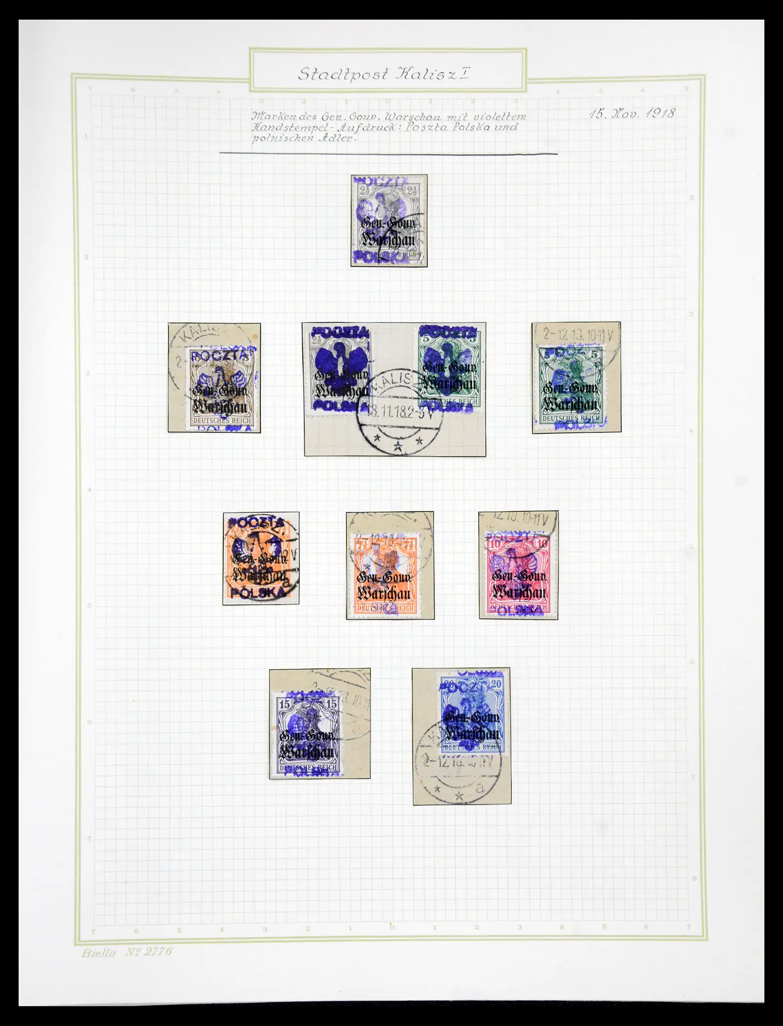 41105 0076 - Stamp collection 41105 Poland local stamps supercollection 1915-1918.