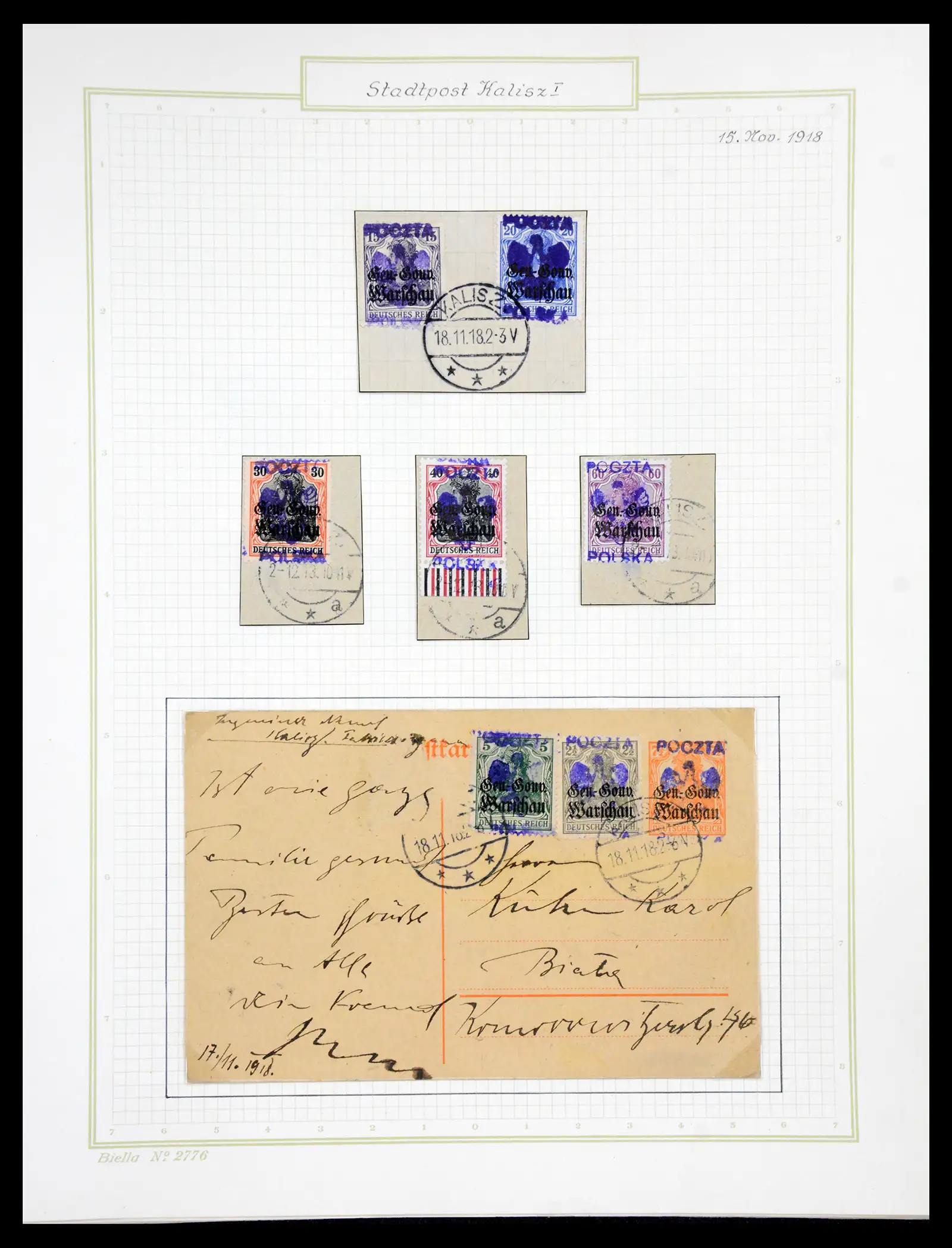 41105 0077 - Stamp collection 41105 Poland local stamps supercollection 1915-1918.