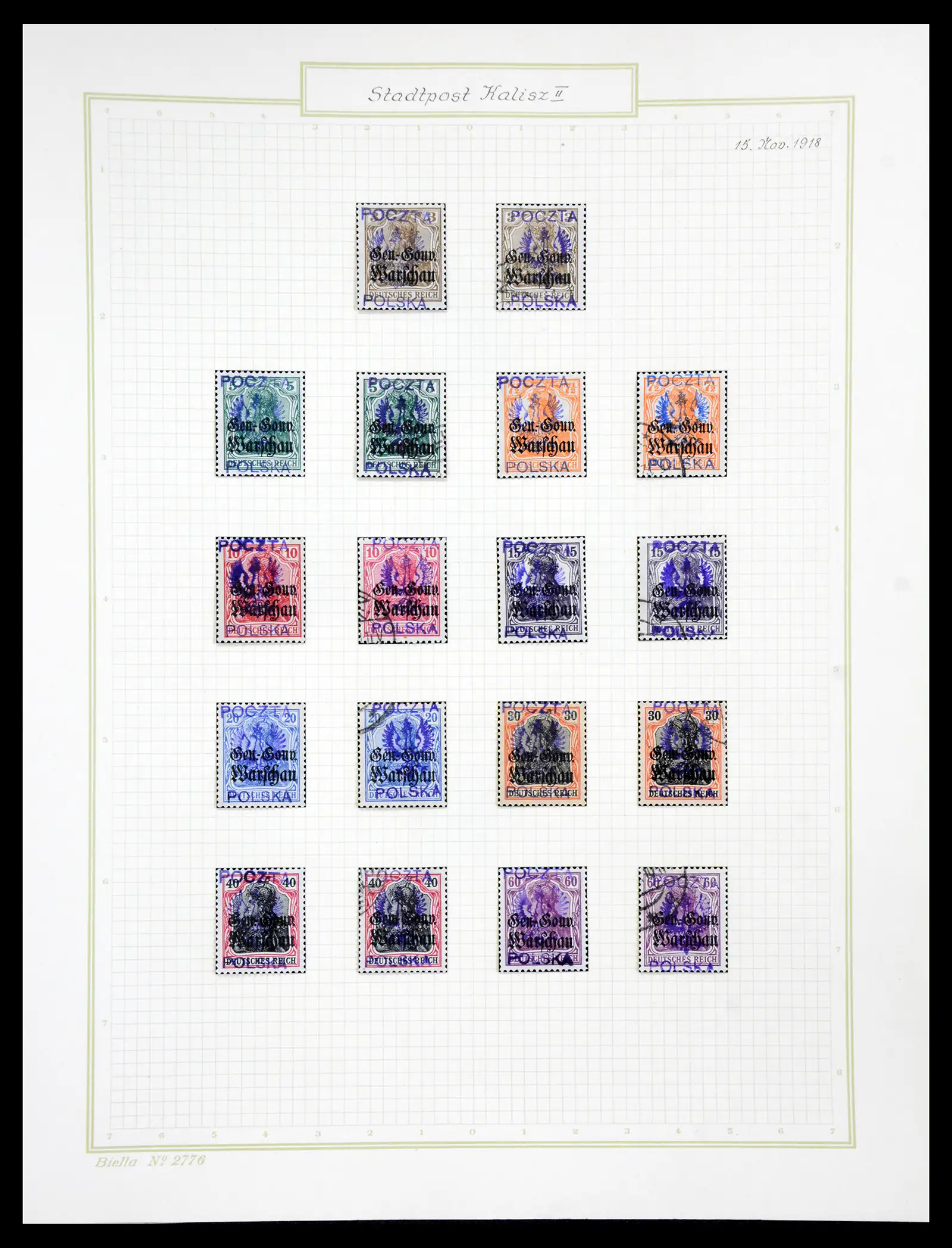 41105 0078 - Stamp collection 41105 Poland local stamps supercollection 1915-1918.