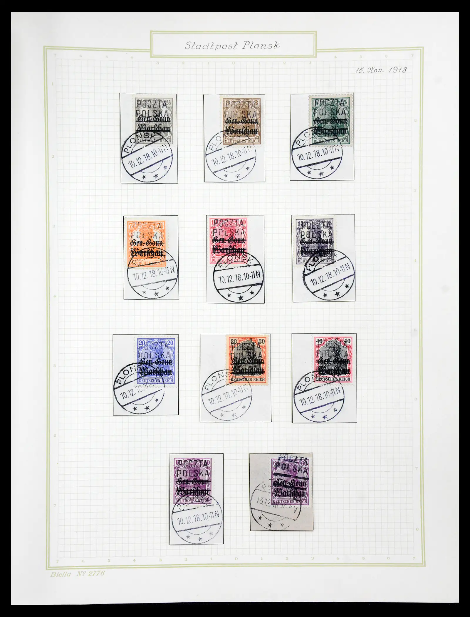 41105 0081 - Stamp collection 41105 Poland local stamps supercollection 1915-1918.