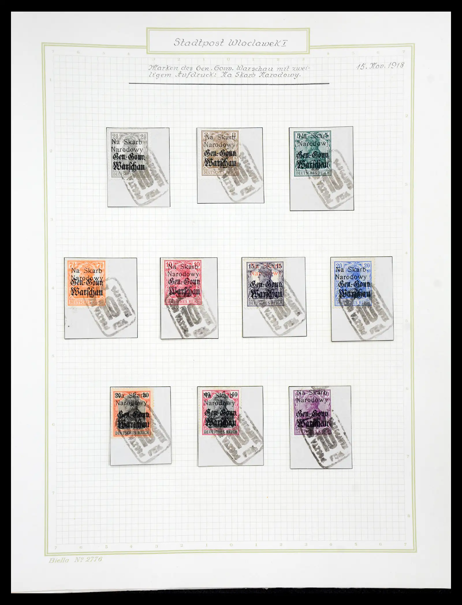 41105 0085 - Stamp collection 41105 Poland local stamps supercollection 1915-1918.