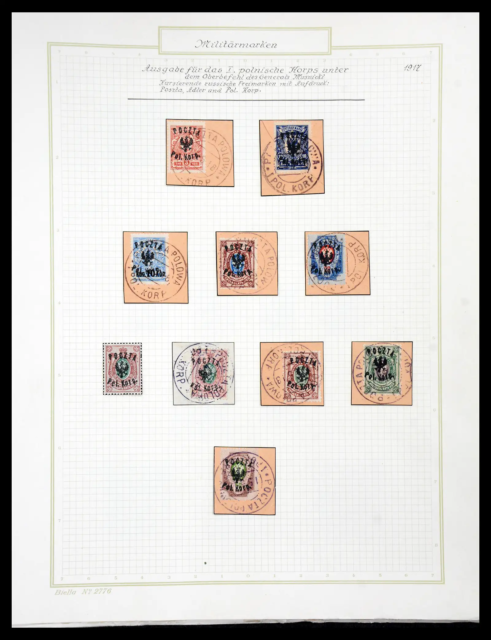 41105 0091 - Stamp collection 41105 Poland local stamps supercollection 1915-1918.