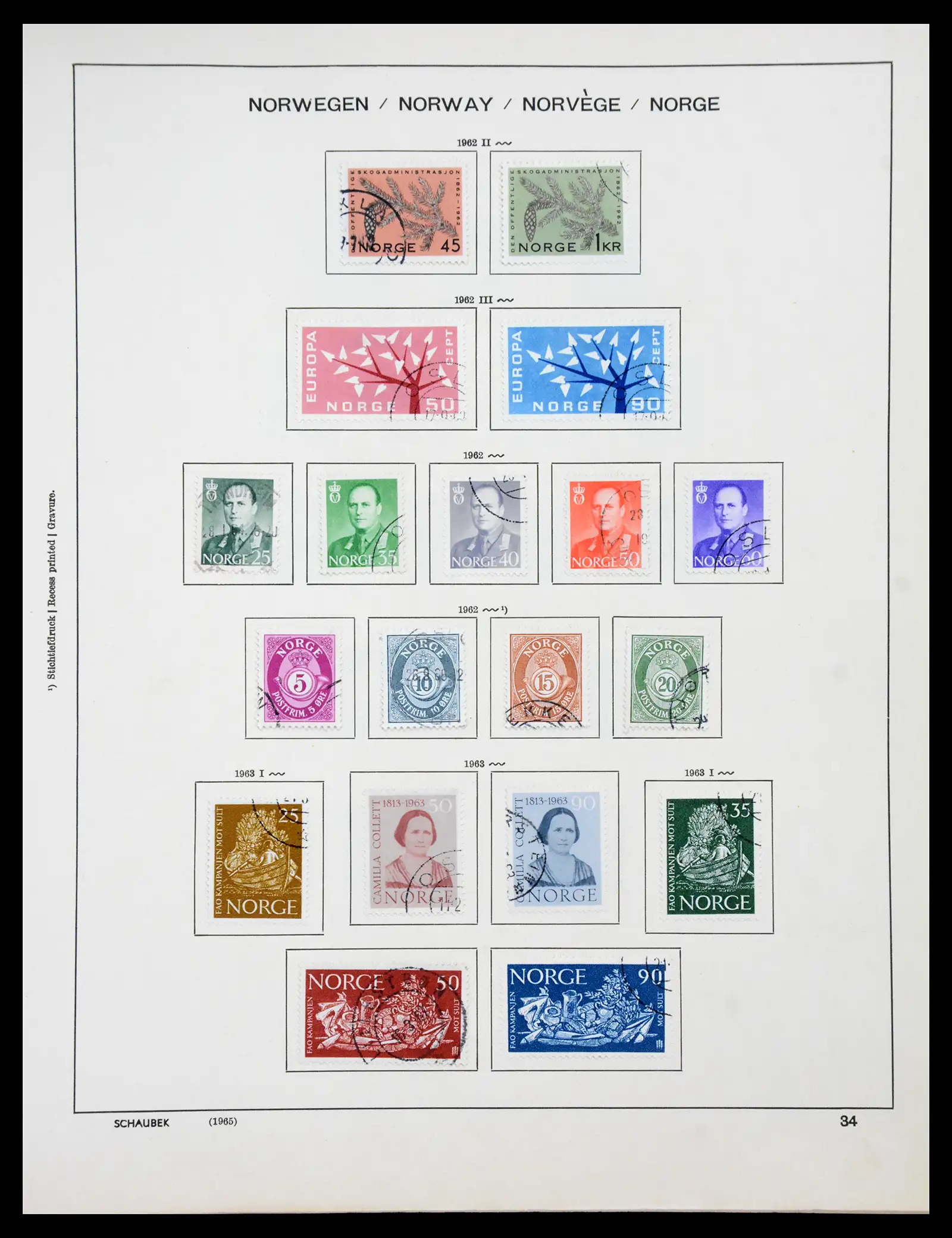 41108 0027 - Stamp collection 41108 Norway 1855-1979.