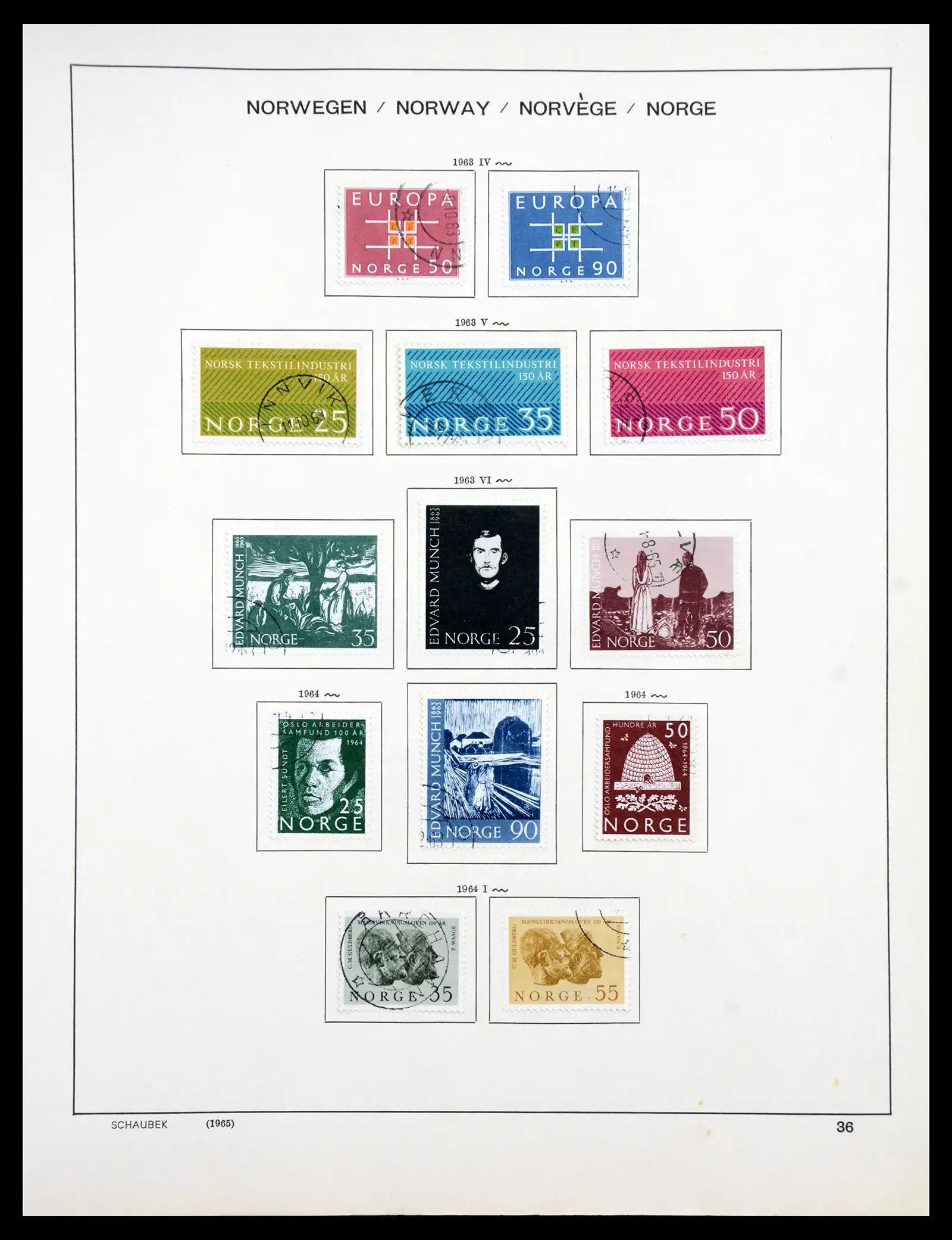41108 0029 - Stamp collection 41108 Norway 1855-1979.