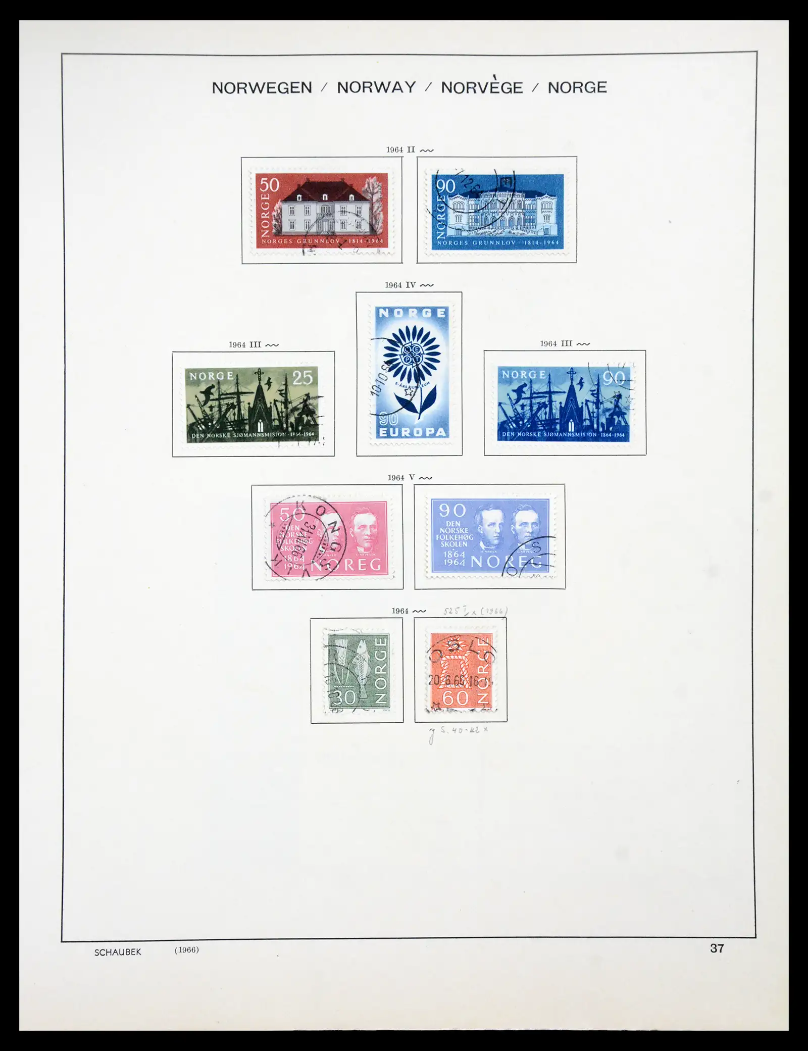 41108 0030 - Stamp collection 41108 Norway 1855-1979.