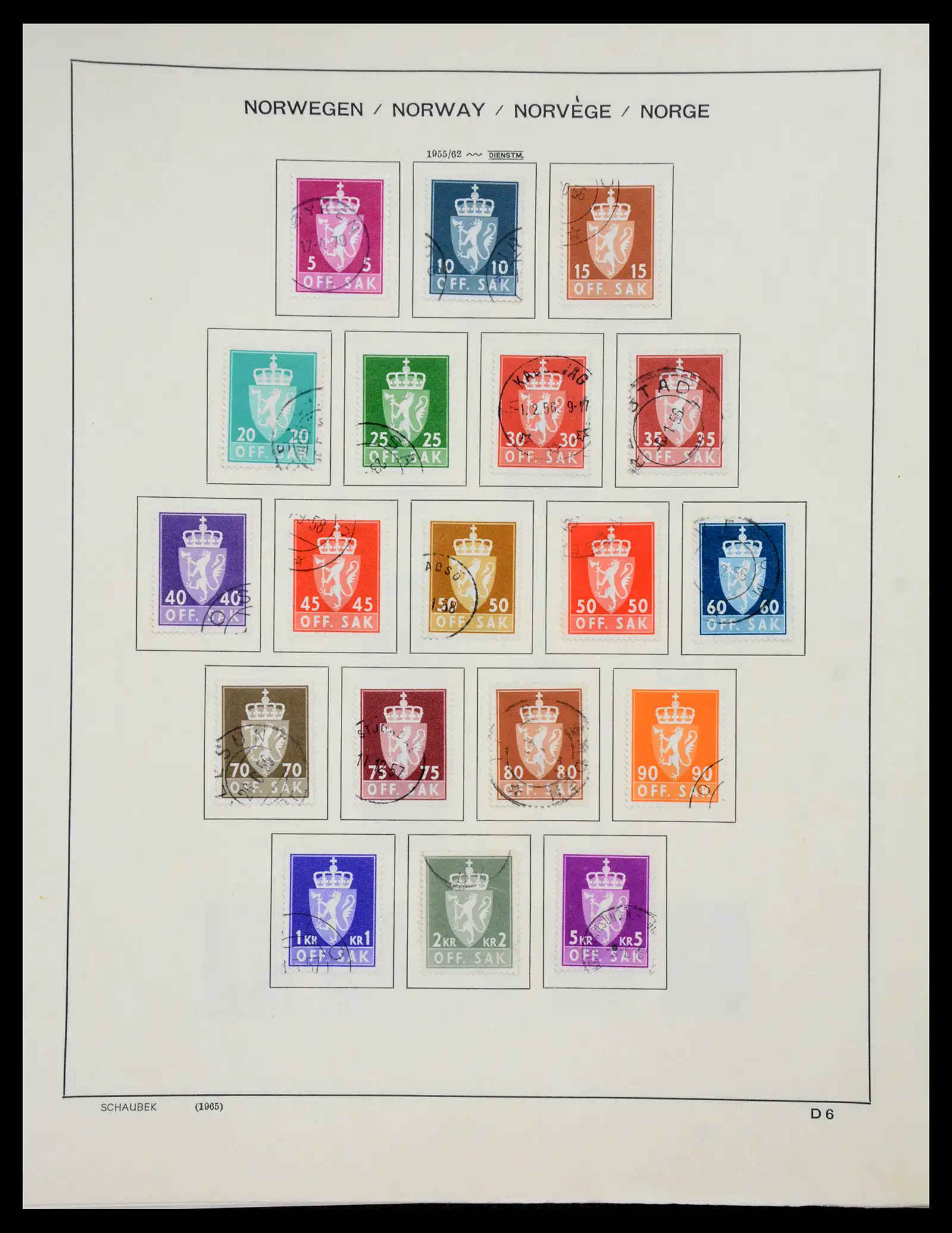 41108 0067 - Stamp collection 41108 Norway 1855-1979.