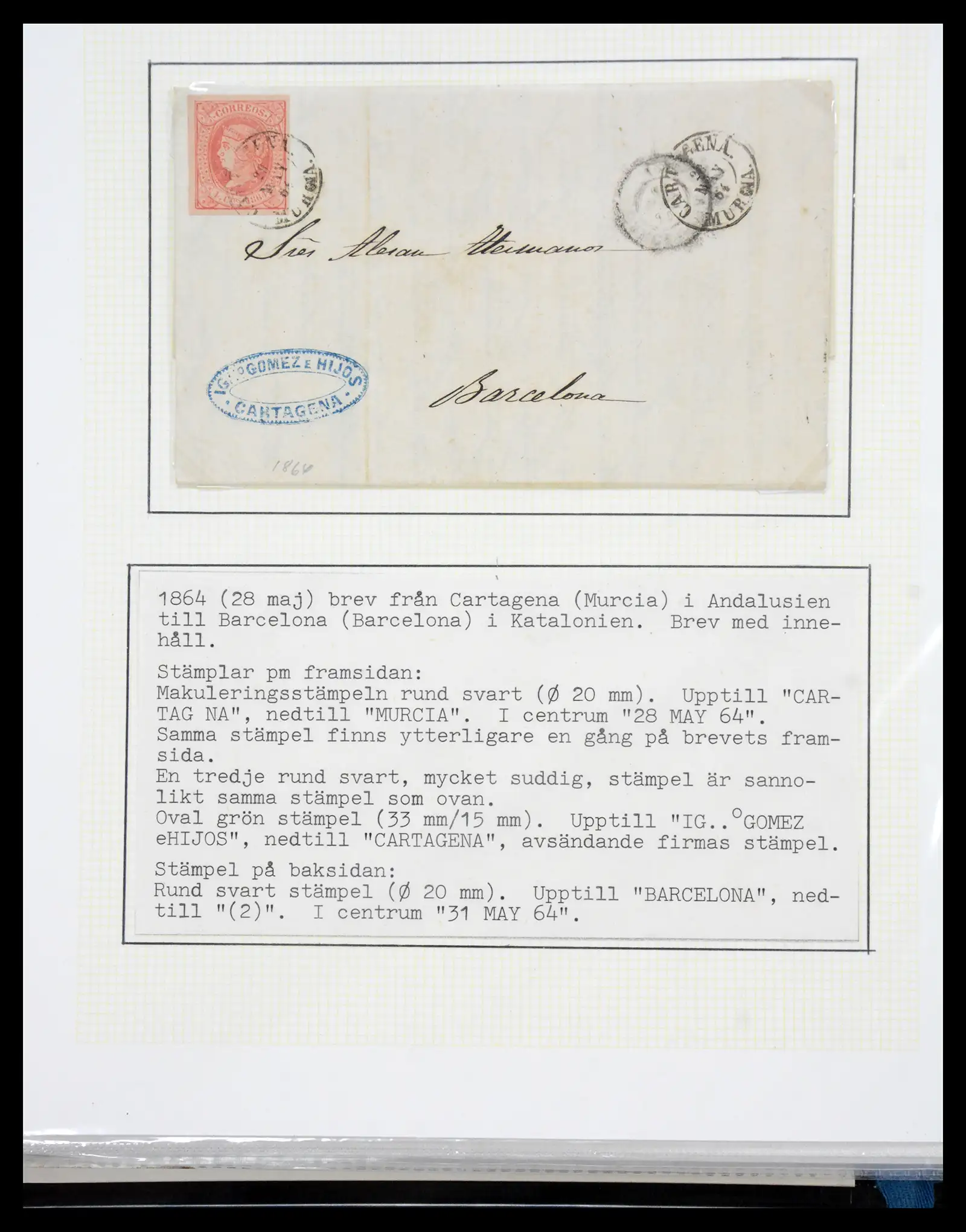 41110 0021 - Postzegelverzameling 41110 Spanje klassiek 1850-1900.