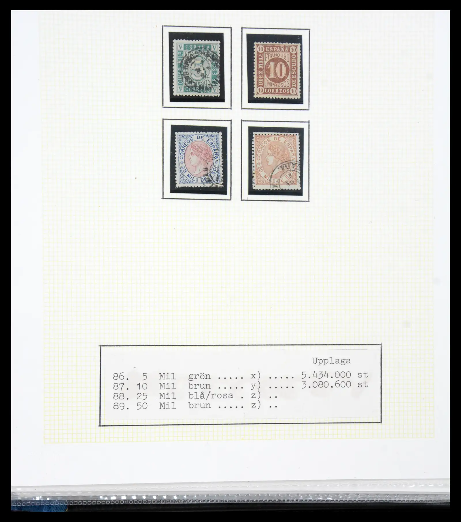 41110 0029 - Postzegelverzameling 41110 Spanje klassiek 1850-1900.