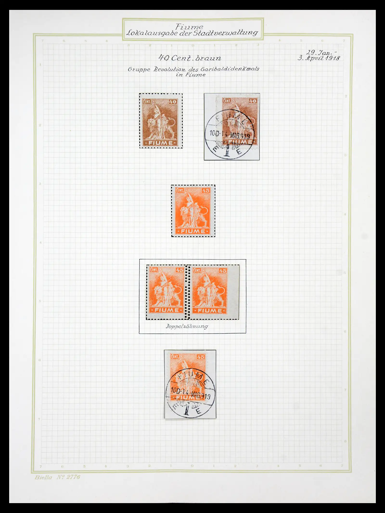 41120 0028 - Stamp collection 41120 Fiume TOP collection 1918-1924.