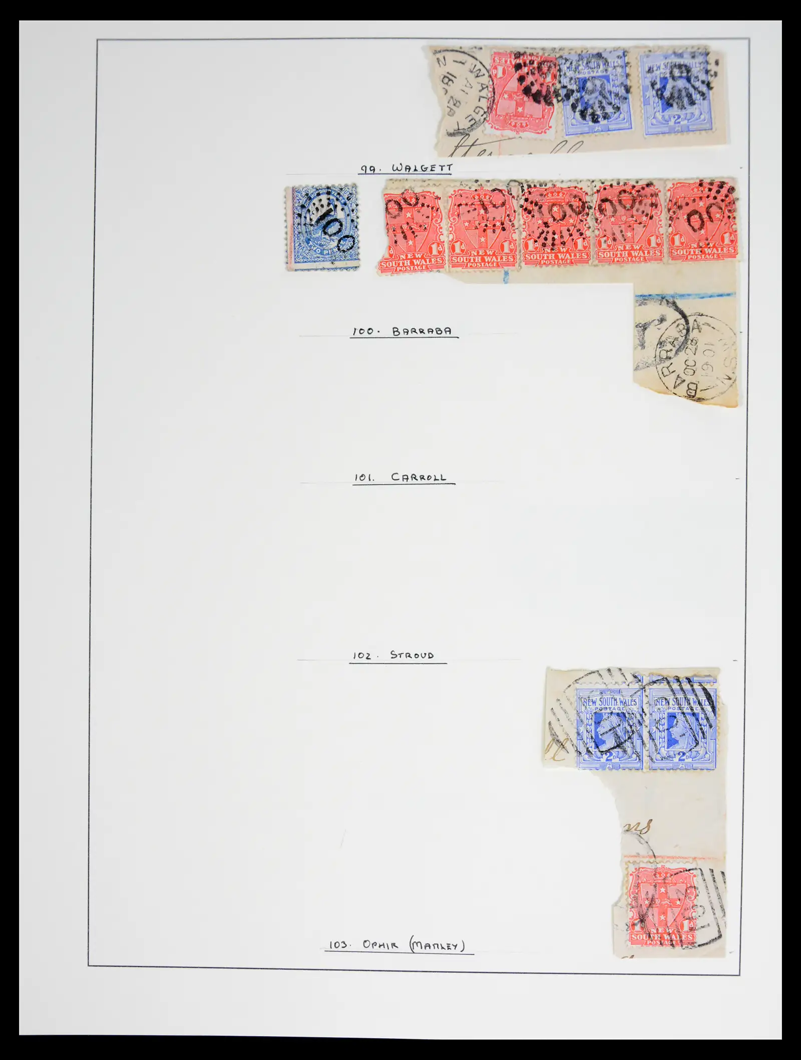 41126 0027 - Stamp collection 41126 New South Wales cancels.