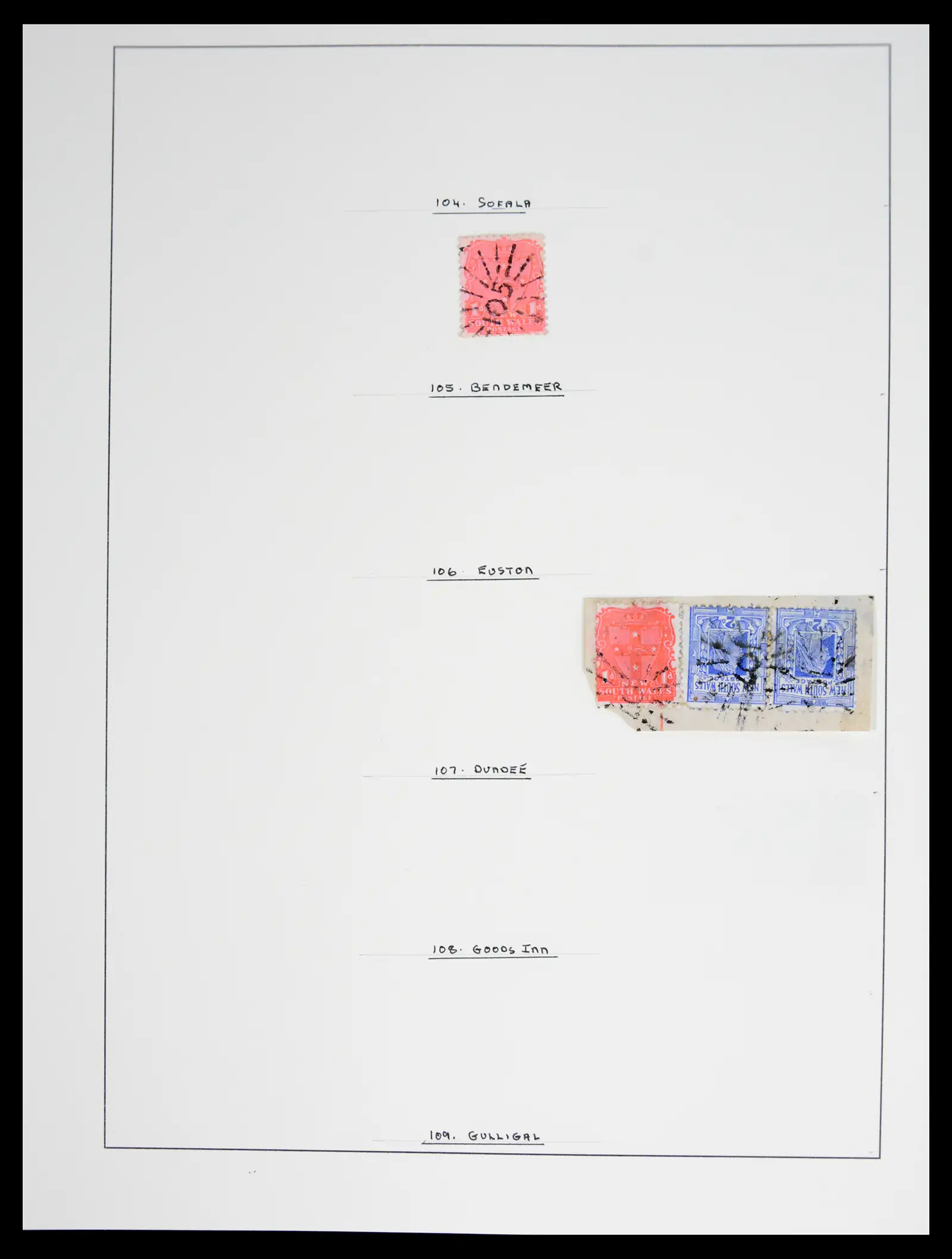 41126 0028 - Stamp collection 41126 New South Wales cancels.