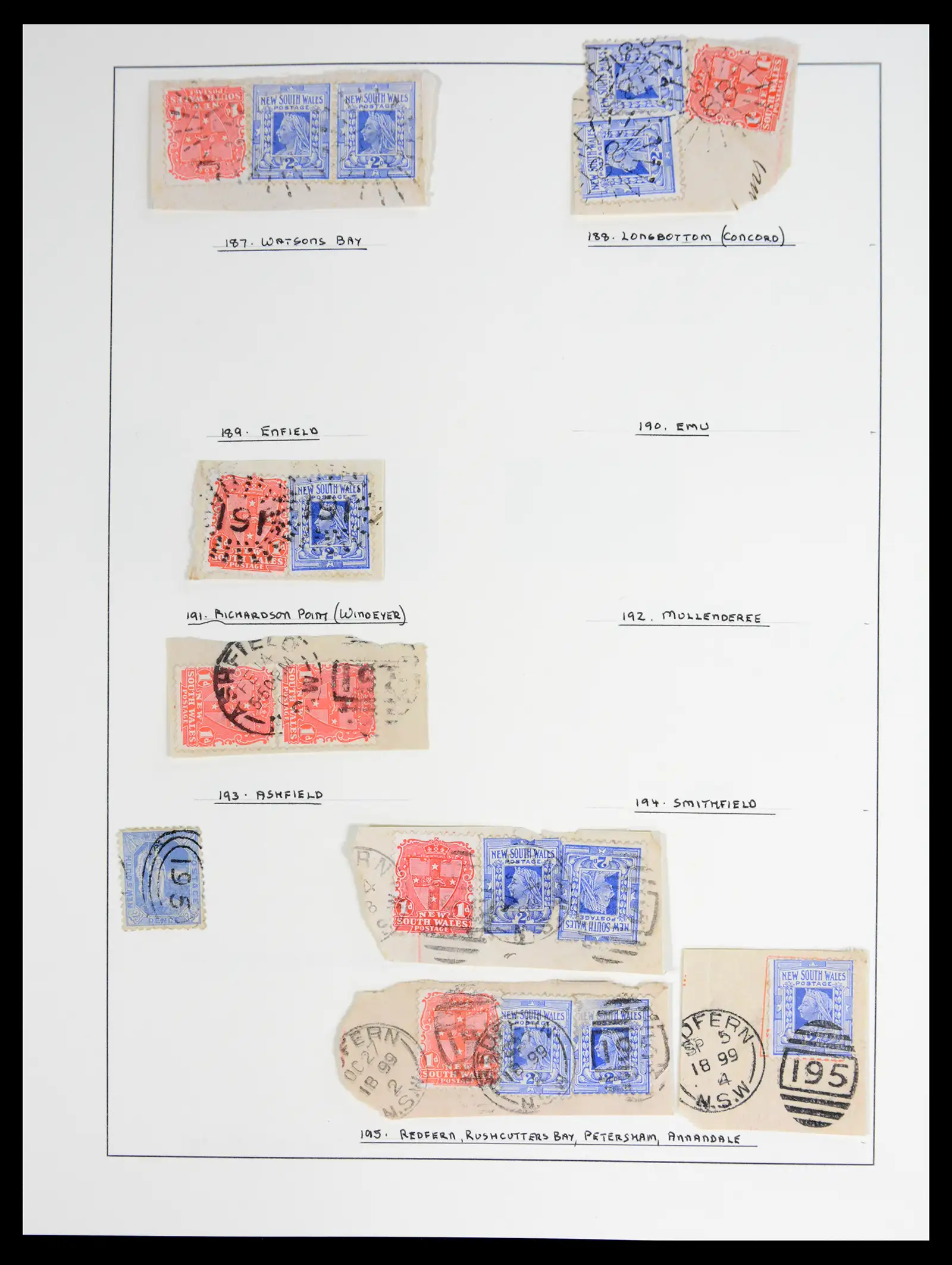 41126 0041 - Stamp collection 41126 New South Wales cancels.