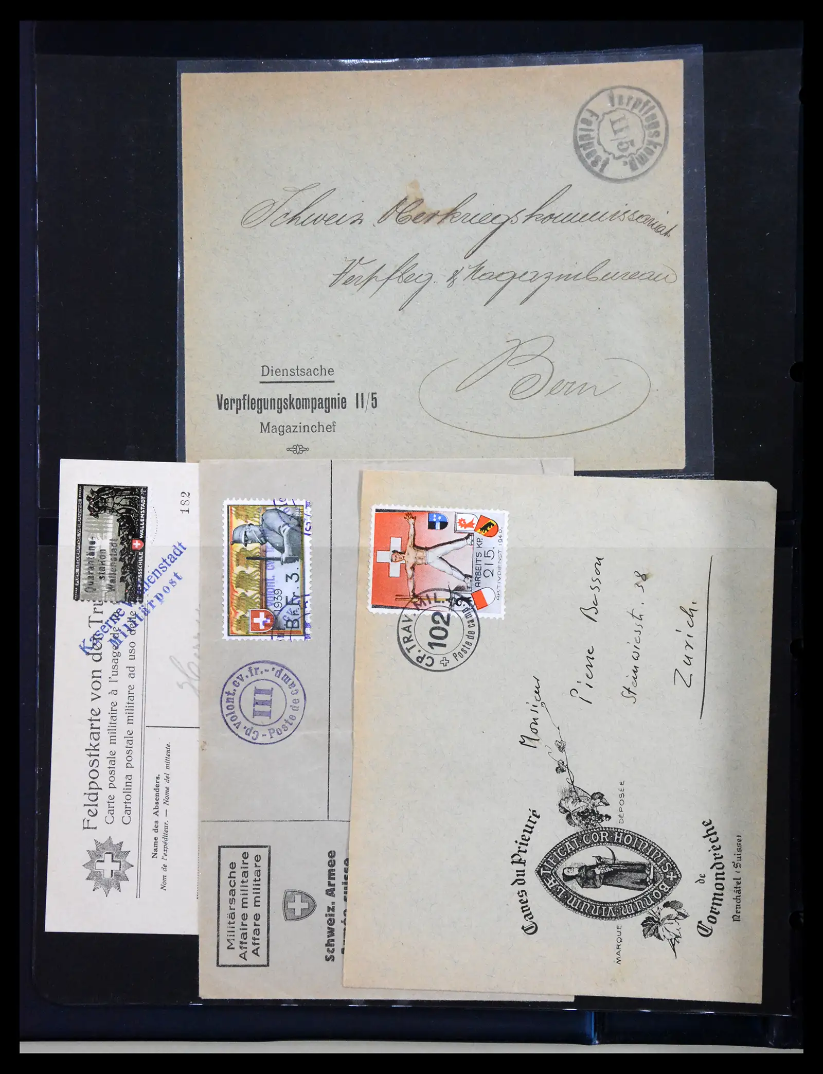 41135 0002 - Stamp collection 41135 Switzerland soldier stamps 1914-1945.