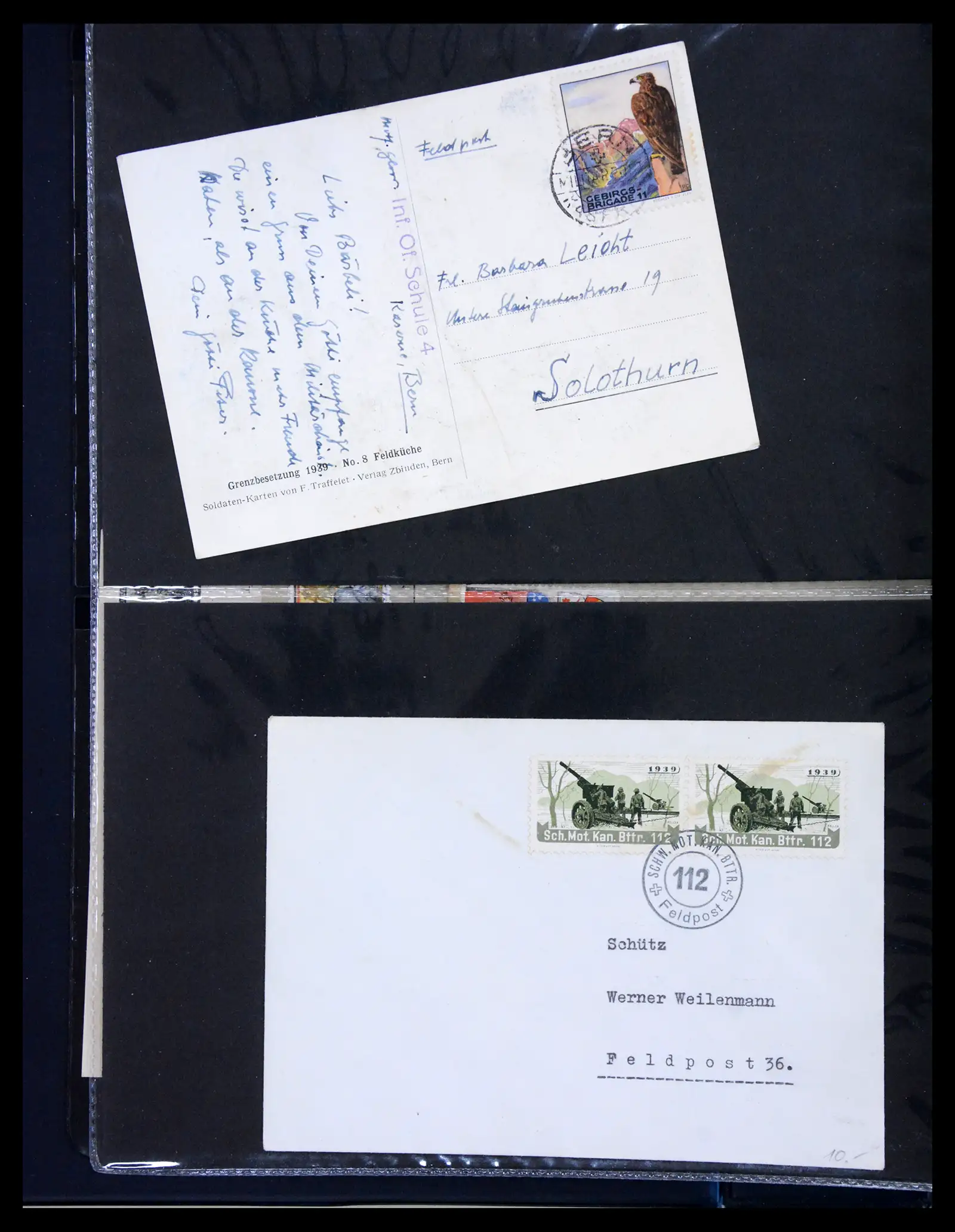 41135 0004 - Stamp collection 41135 Switzerland soldier stamps 1914-1945.