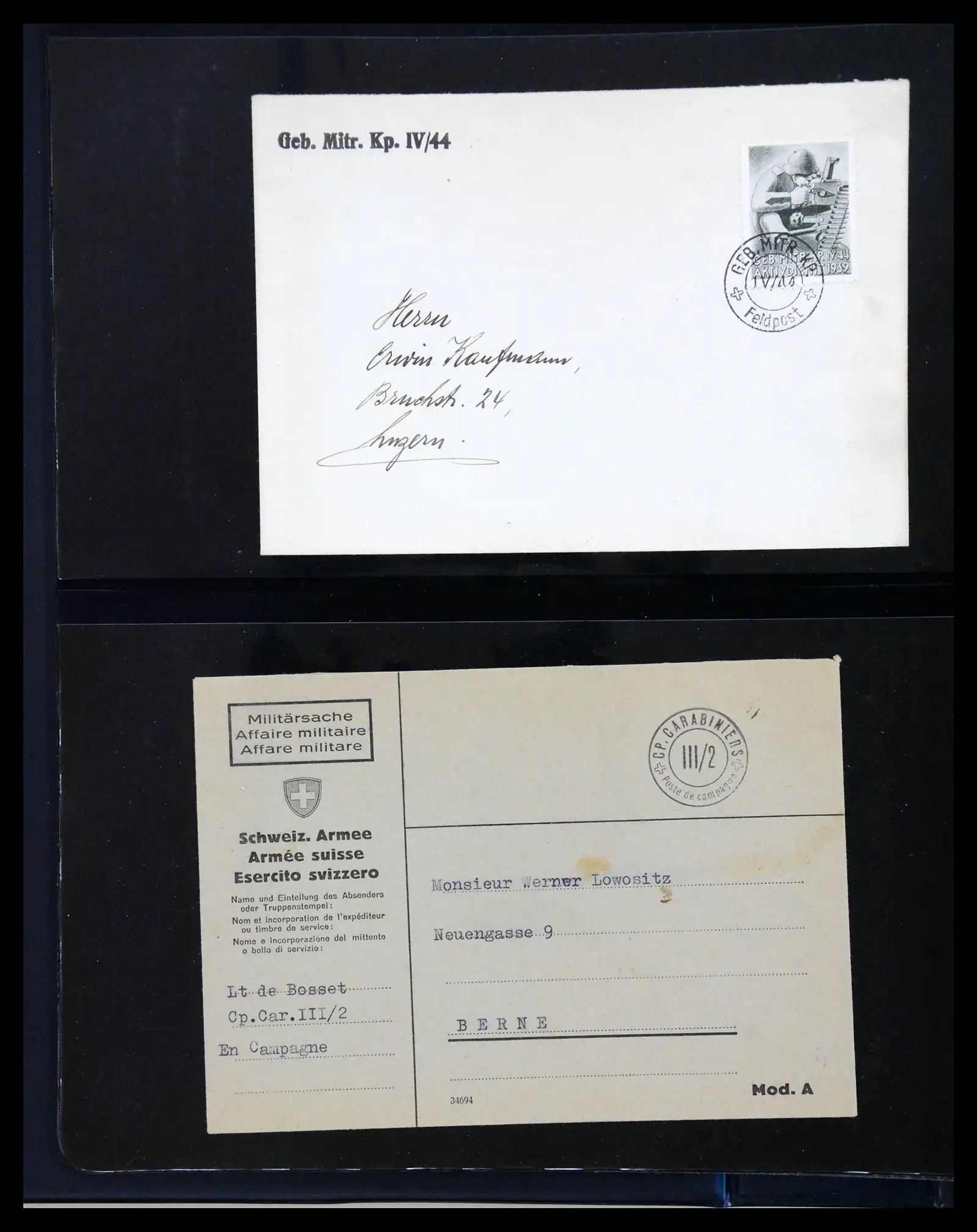 41135 0006 - Stamp collection 41135 Switzerland soldier stamps 1914-1945.