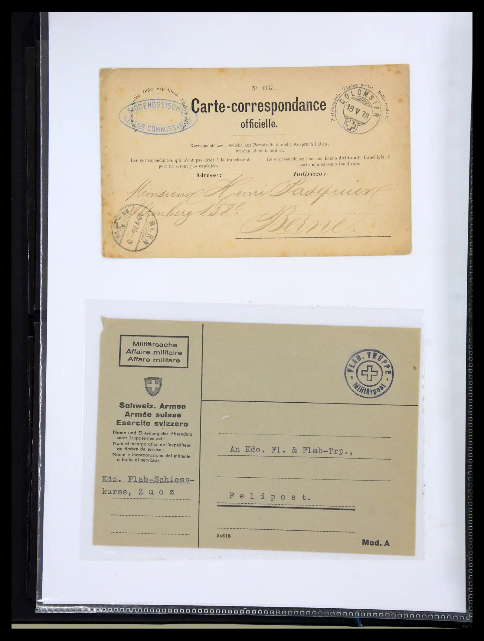 41135 0009 - Stamp collection 41135 Switzerland soldier stamps 1914-1945.