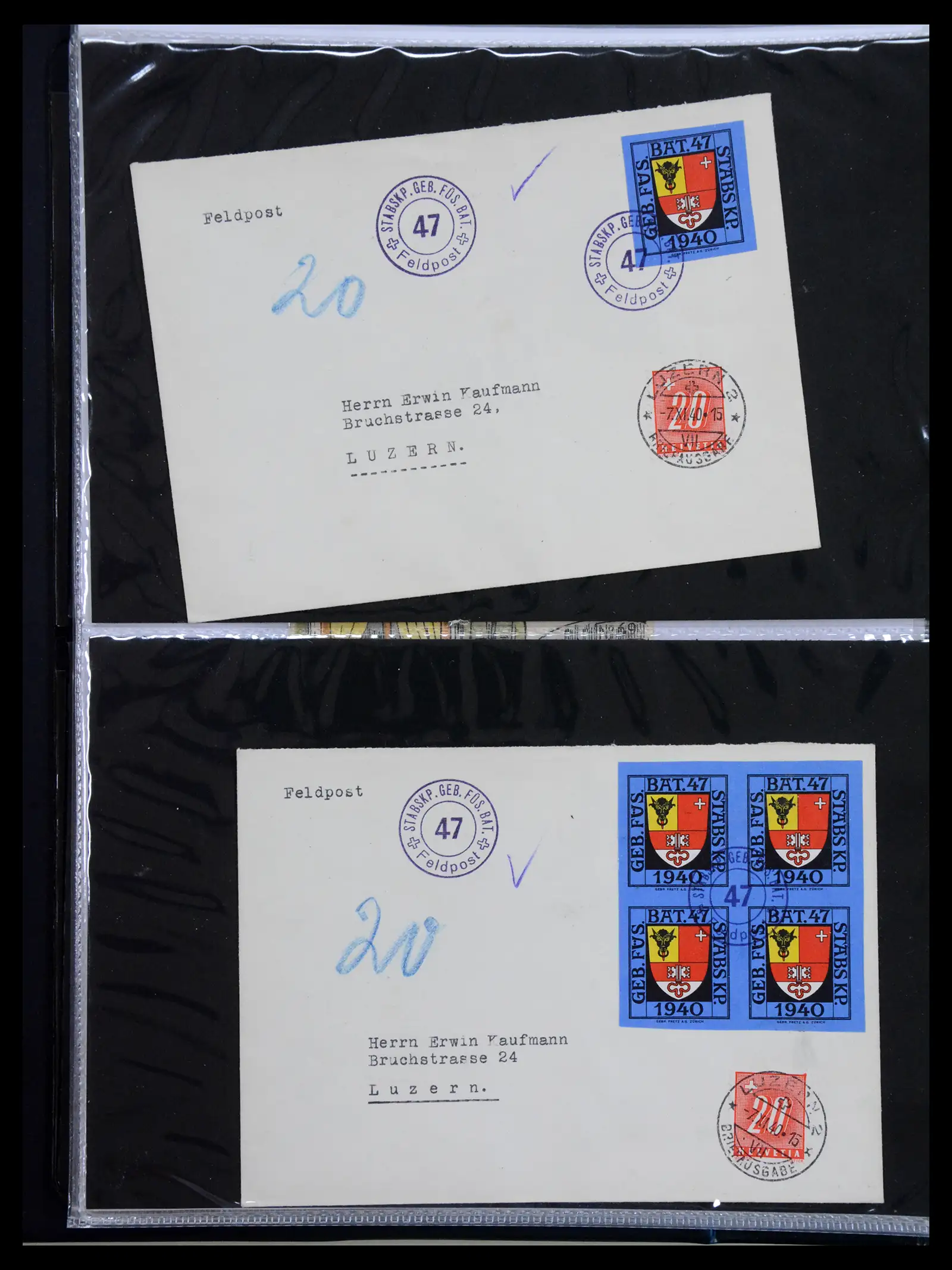 41135 0017 - Stamp collection 41135 Switzerland soldier stamps 1914-1945.