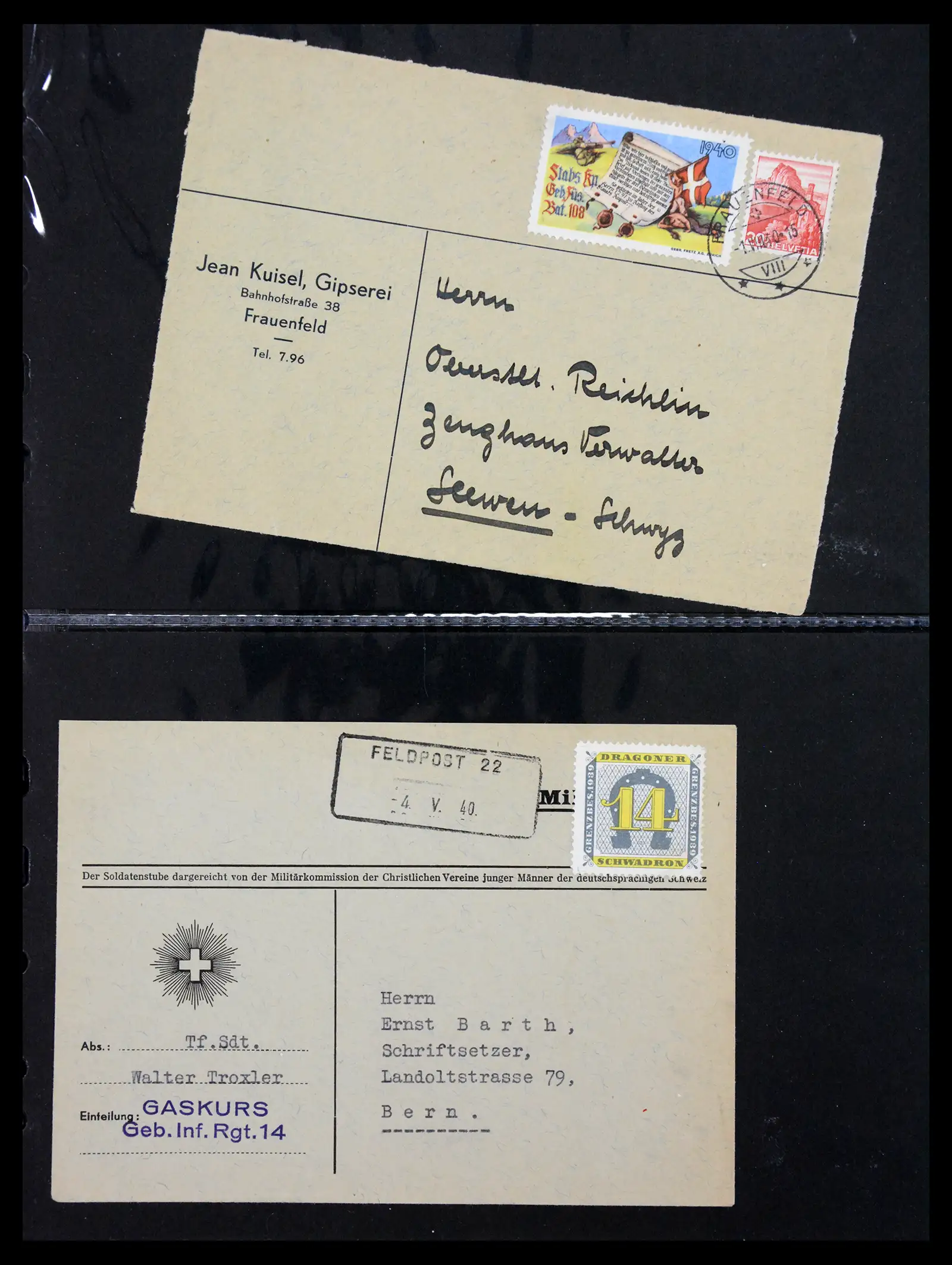 41135 0018 - Stamp collection 41135 Switzerland soldier stamps 1914-1945.