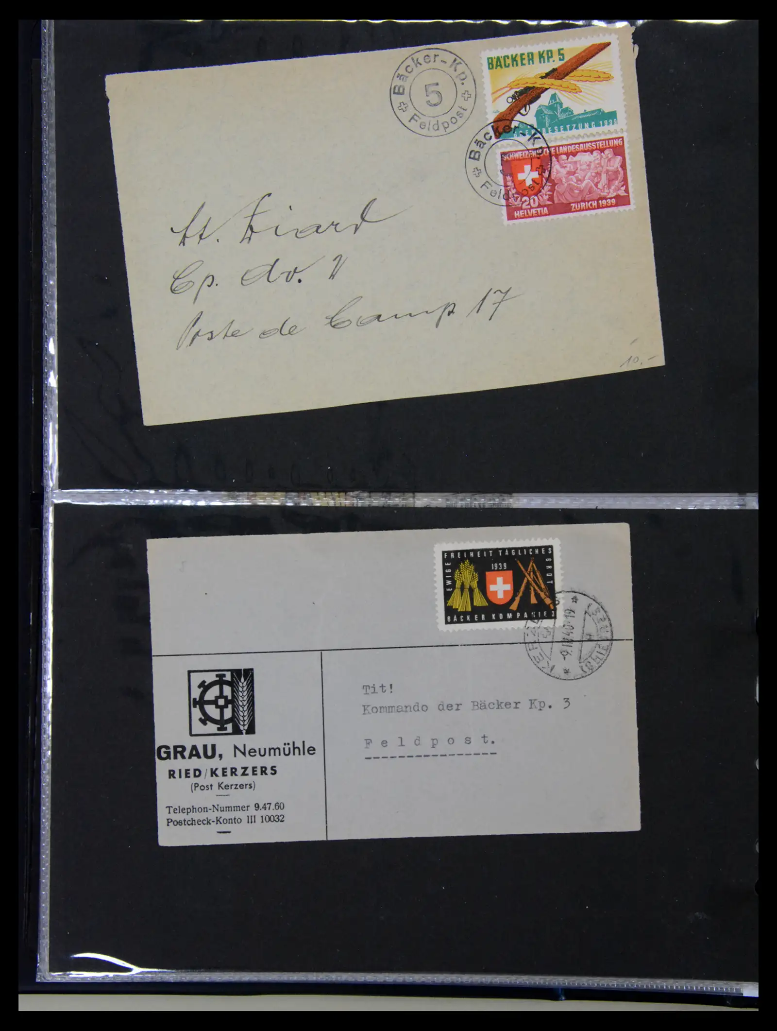 41135 0019 - Stamp collection 41135 Switzerland soldier stamps 1914-1945.