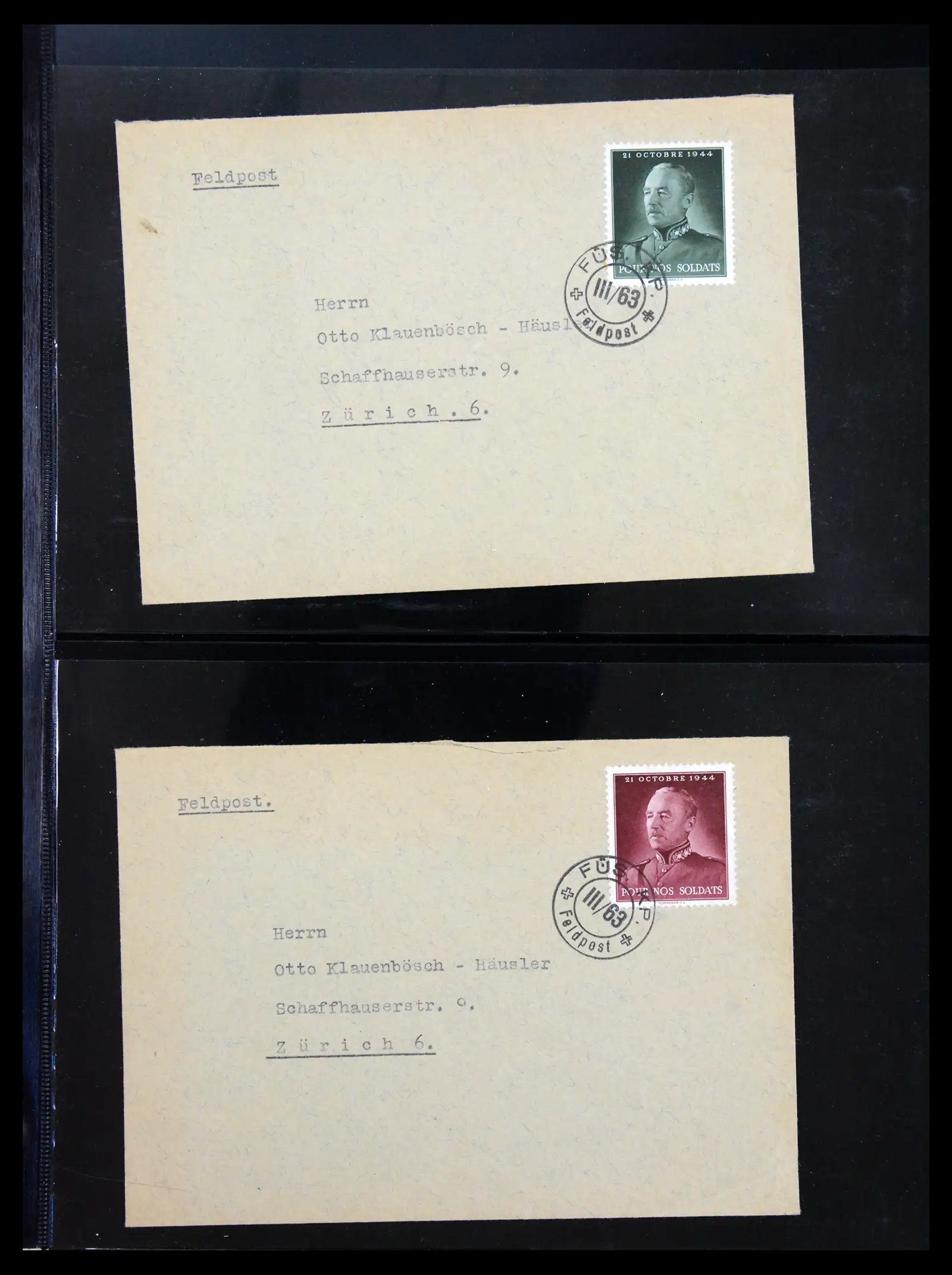41135 0020 - Stamp collection 41135 Switzerland soldier stamps 1914-1945.