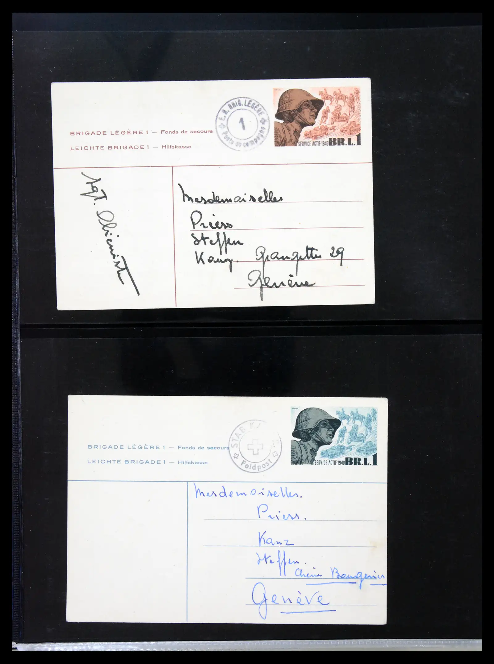 41135 0026 - Stamp collection 41135 Switzerland soldier stamps 1914-1945.