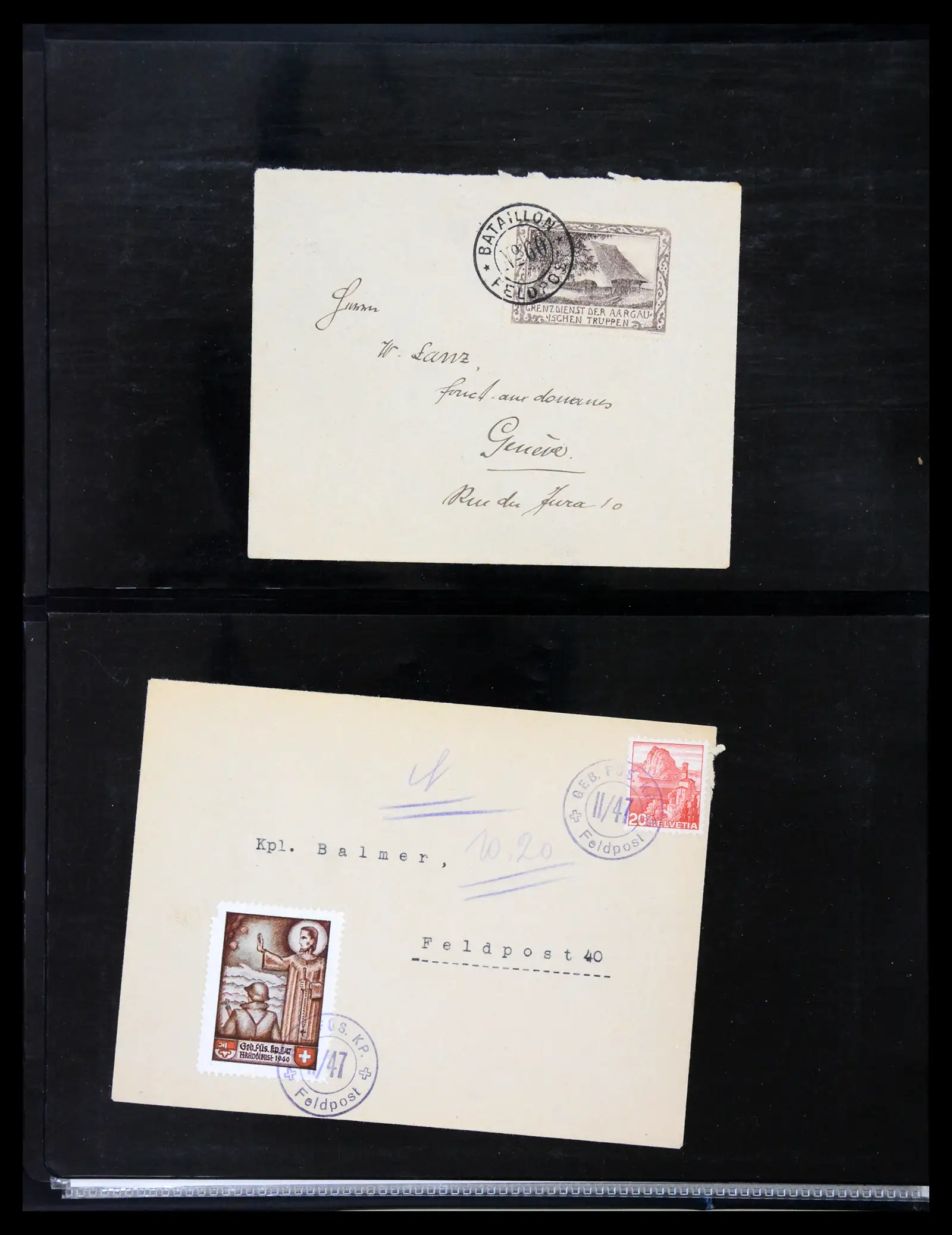 41135 0027 - Stamp collection 41135 Switzerland soldier stamps 1914-1945.