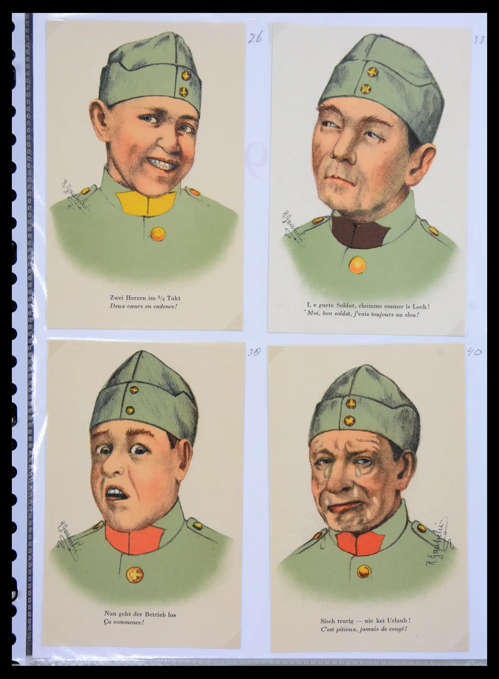 41135 0029 - Stamp collection 41135 Switzerland soldier stamps 1914-1945.