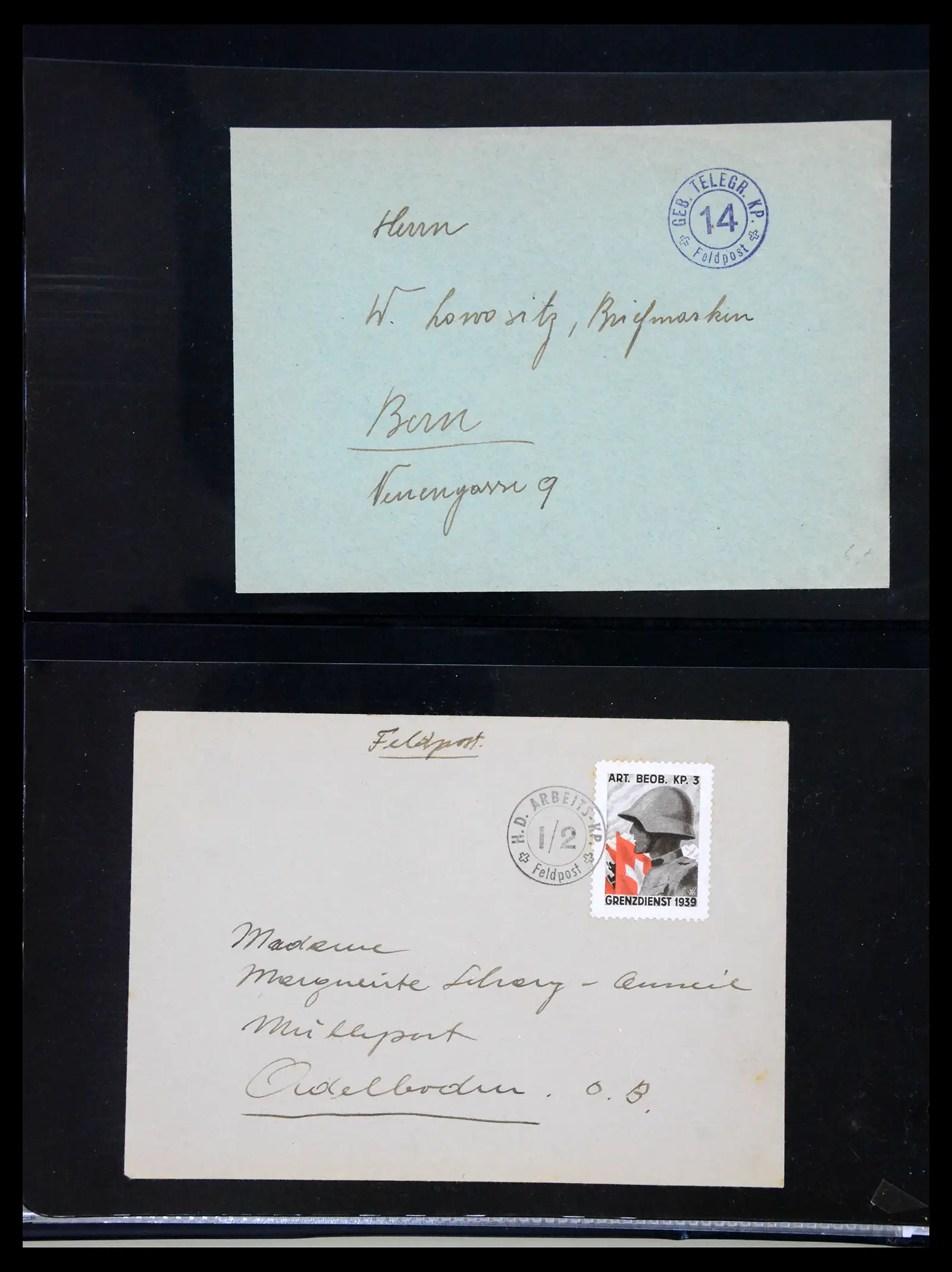 41135 0032 - Stamp collection 41135 Switzerland soldier stamps 1914-1945.