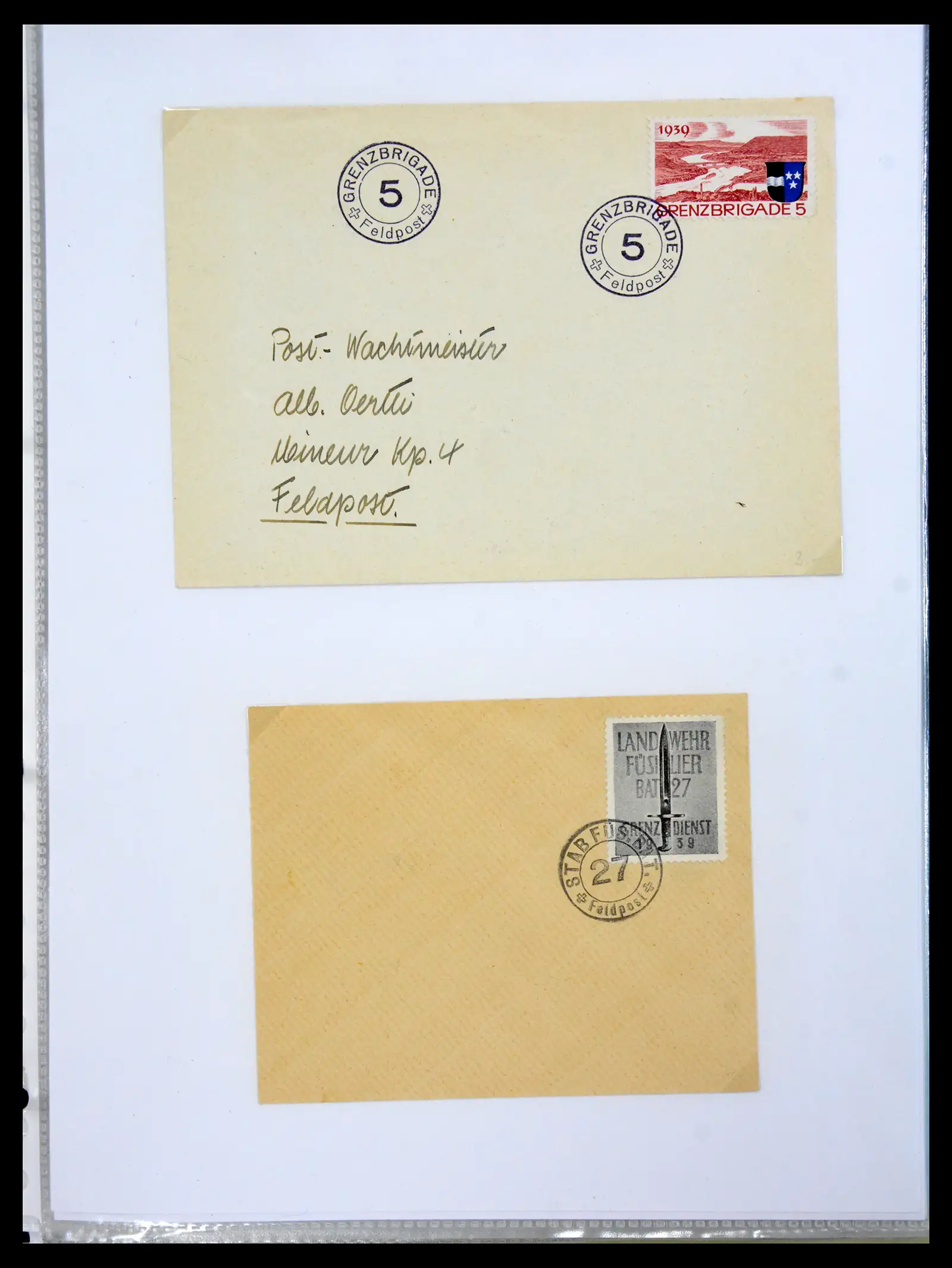 41135 0038 - Stamp collection 41135 Switzerland soldier stamps 1914-1945.