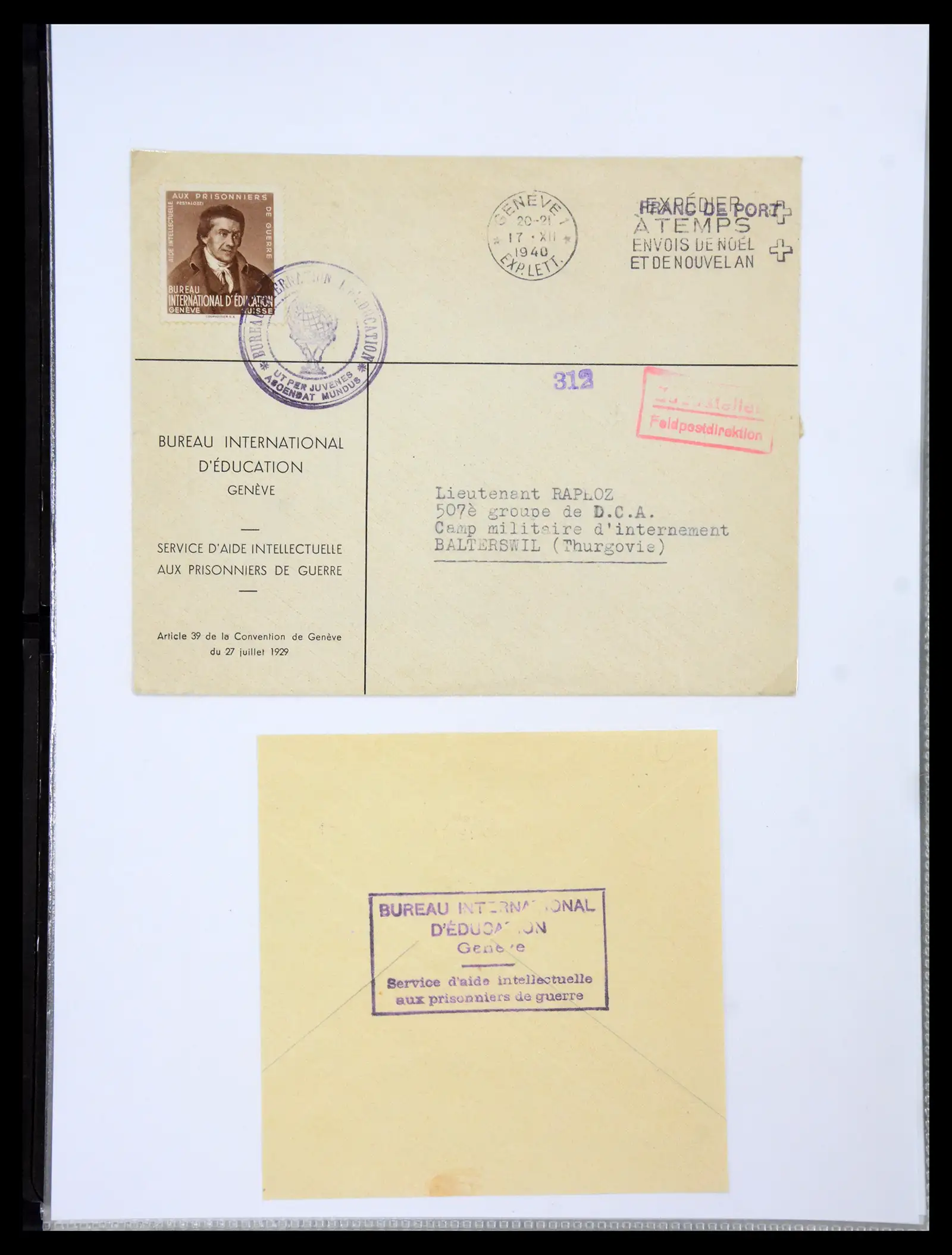 41135 0041 - Stamp collection 41135 Switzerland soldier stamps 1914-1945.