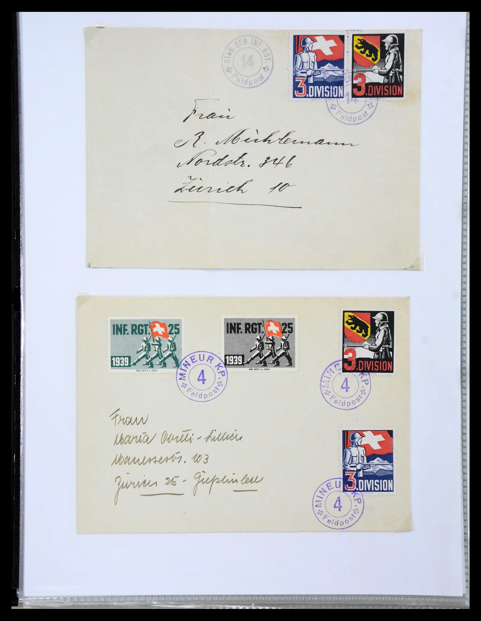 41135 0045 - Stamp collection 41135 Switzerland soldier stamps 1914-1945.