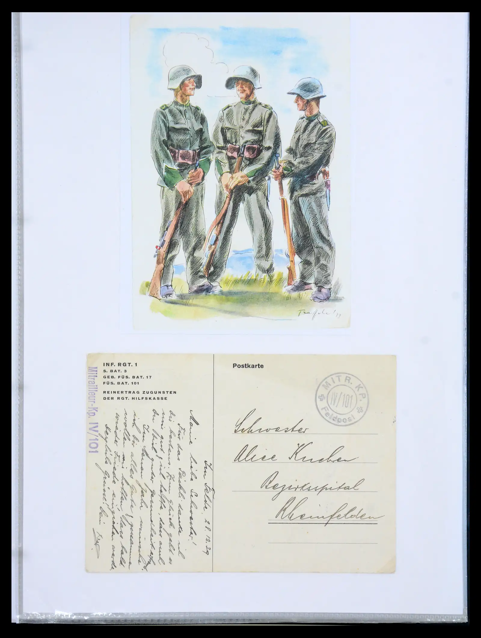 41135 0057 - Stamp collection 41135 Switzerland soldier stamps 1914-1945.