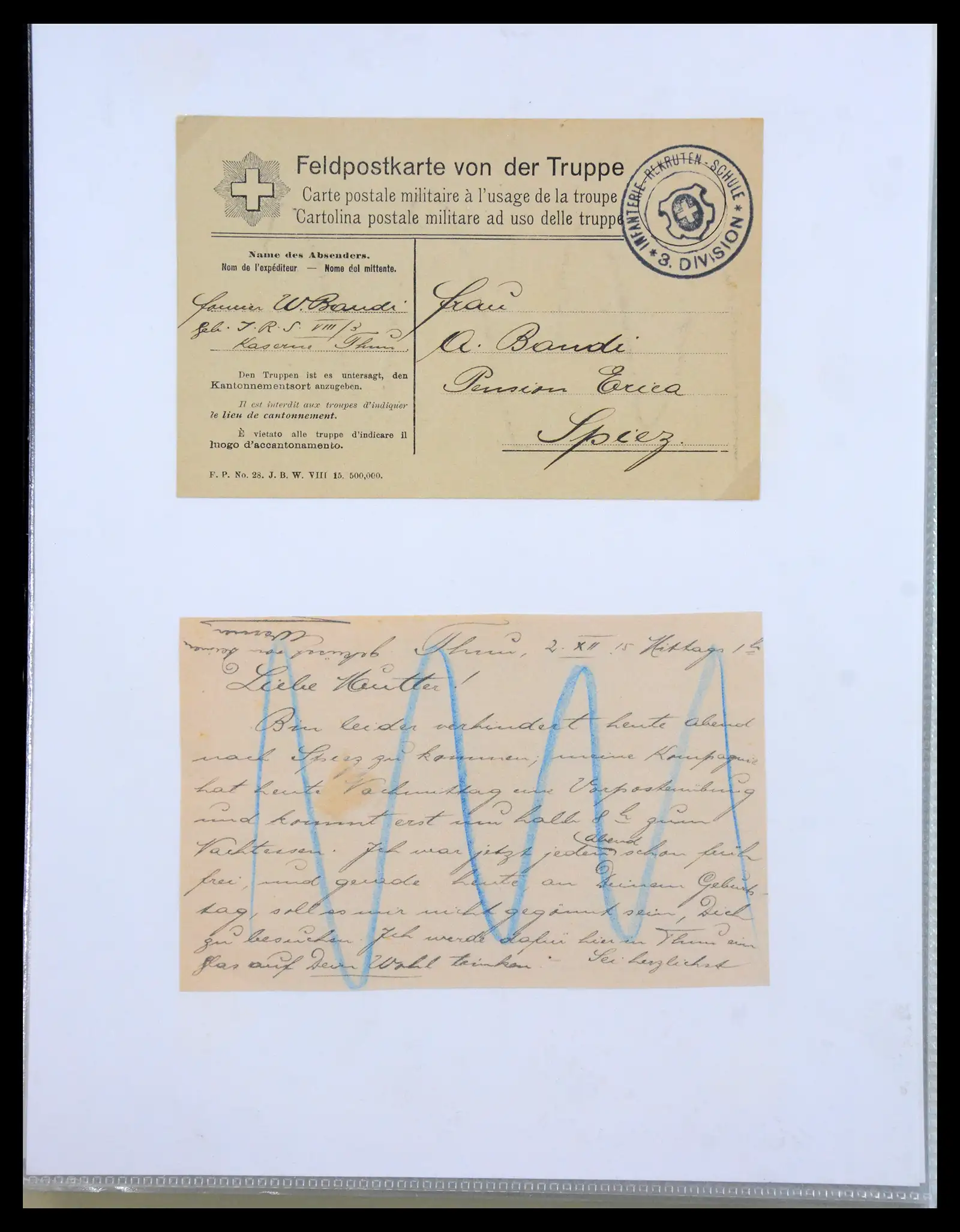 41135 0062 - Stamp collection 41135 Switzerland soldier stamps 1914-1945.