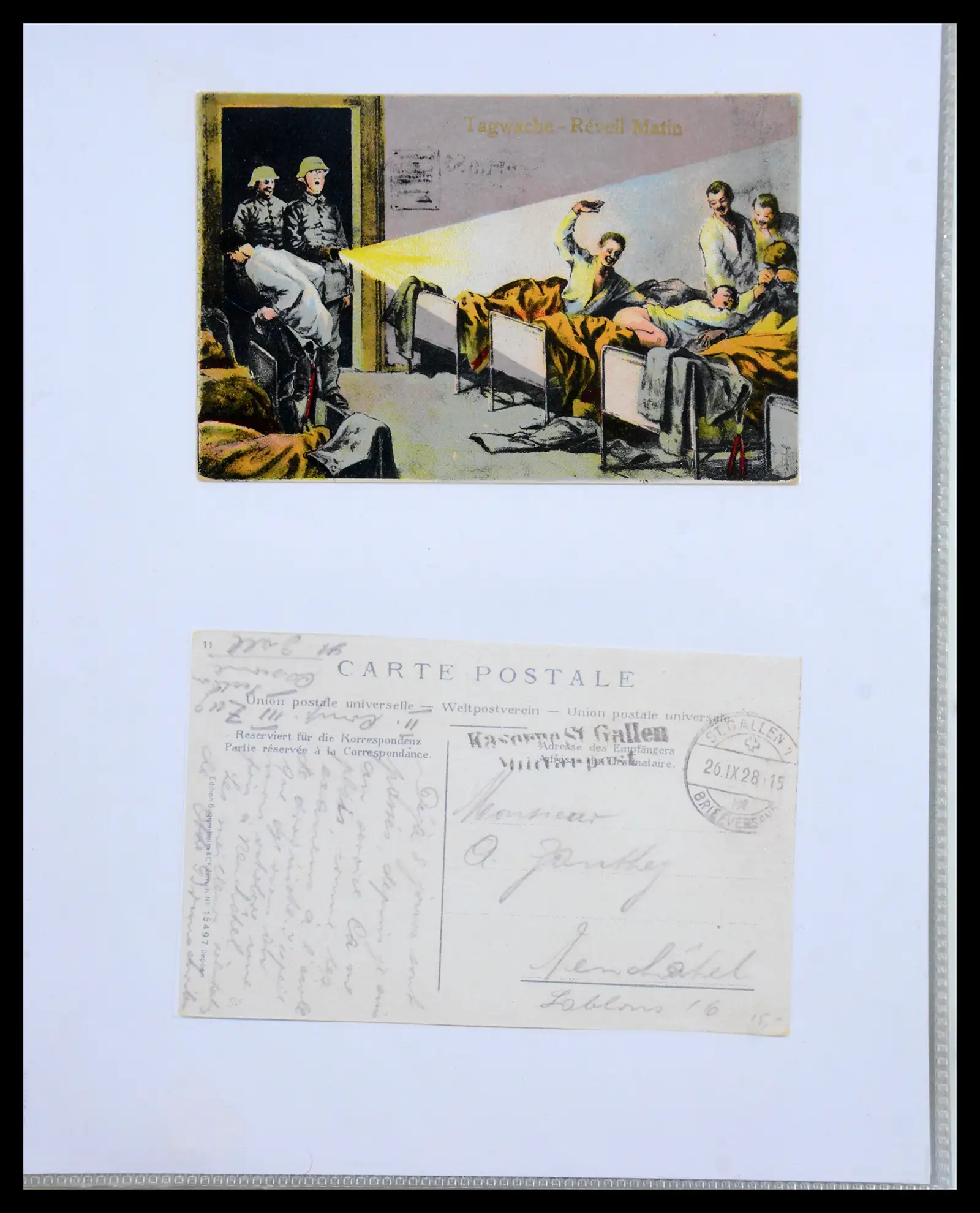 41135 0064 - Stamp collection 41135 Switzerland soldier stamps 1914-1945.