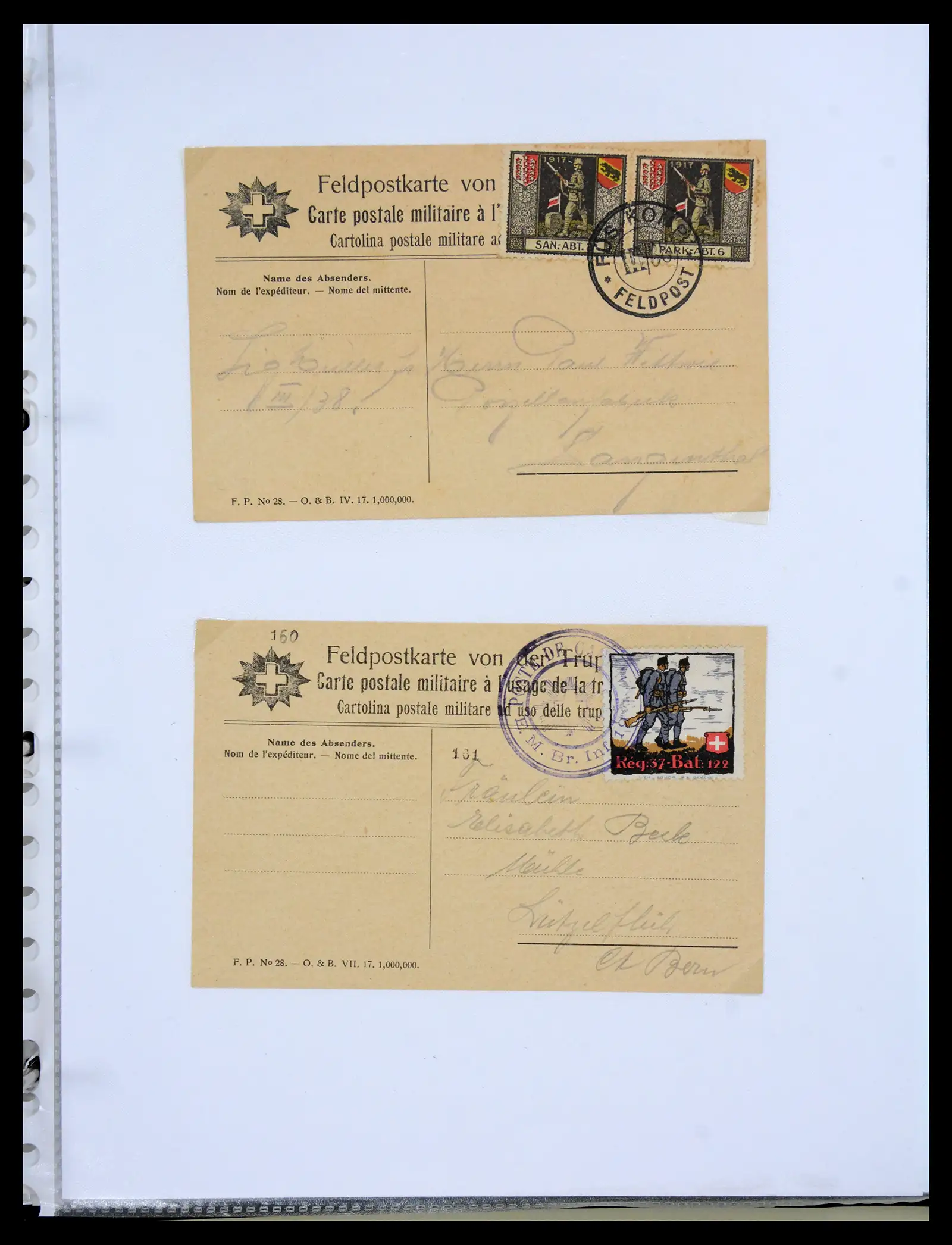 41135 0077 - Stamp collection 41135 Switzerland soldier stamps 1914-1945.