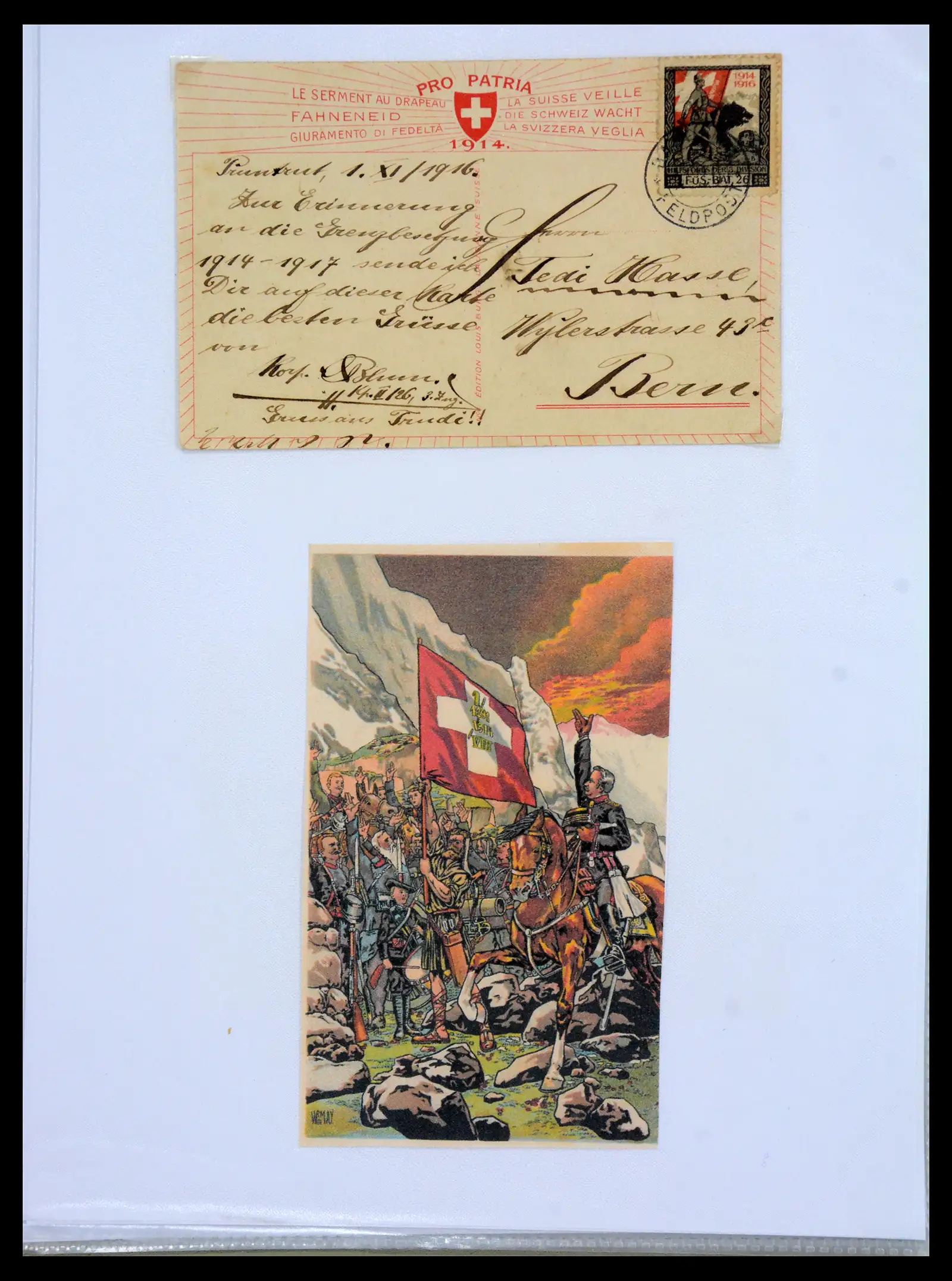 41135 0078 - Stamp collection 41135 Switzerland soldier stamps 1914-1945.
