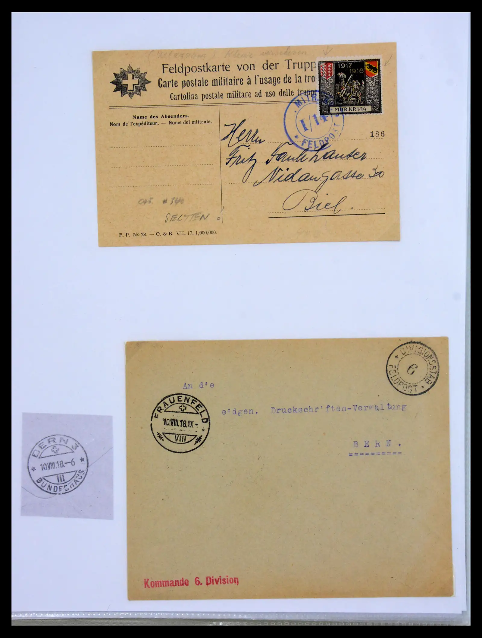 41135 0088 - Stamp collection 41135 Switzerland soldier stamps 1914-1945.