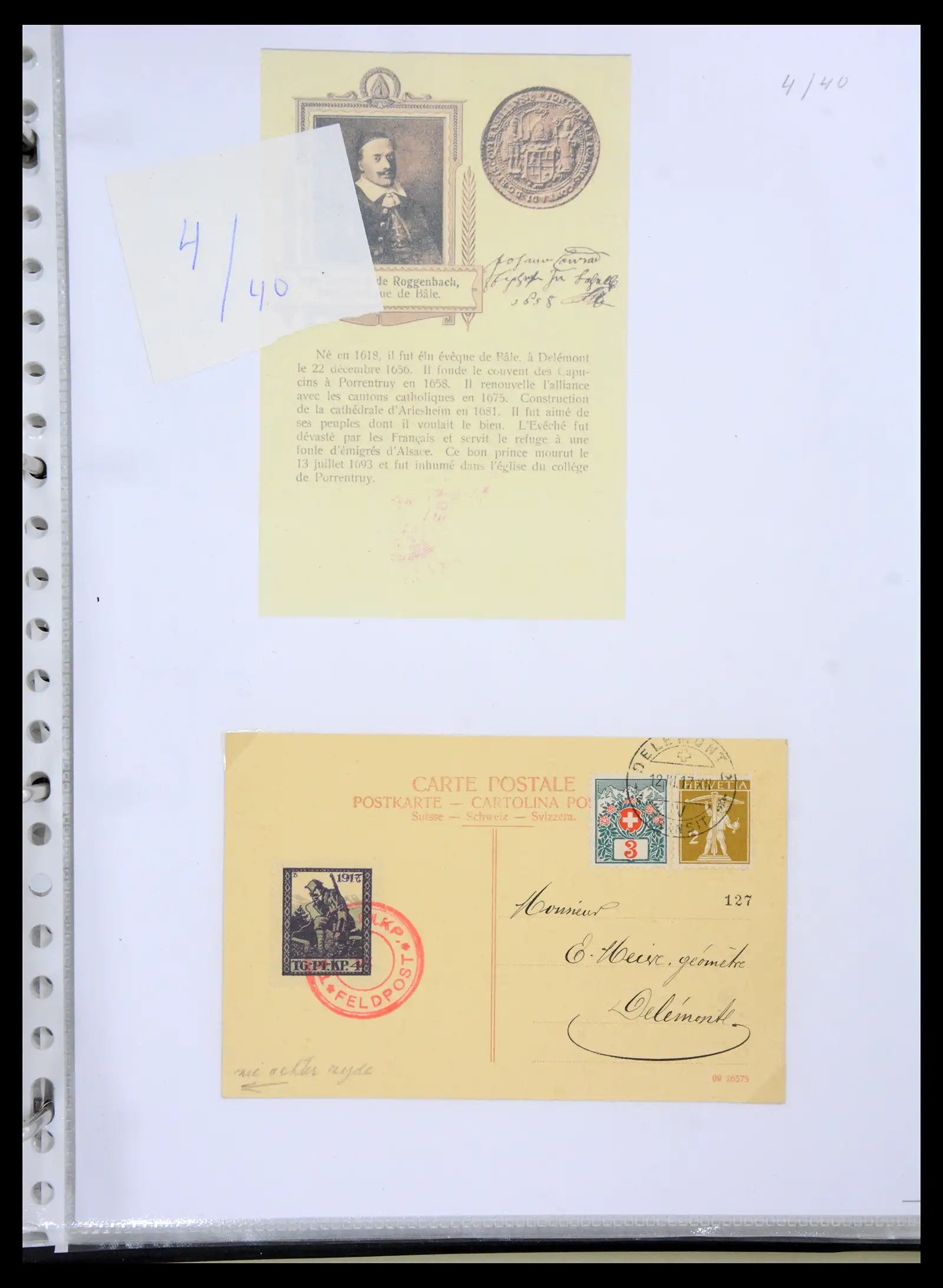 41135 0095 - Stamp collection 41135 Switzerland soldier stamps 1914-1945.