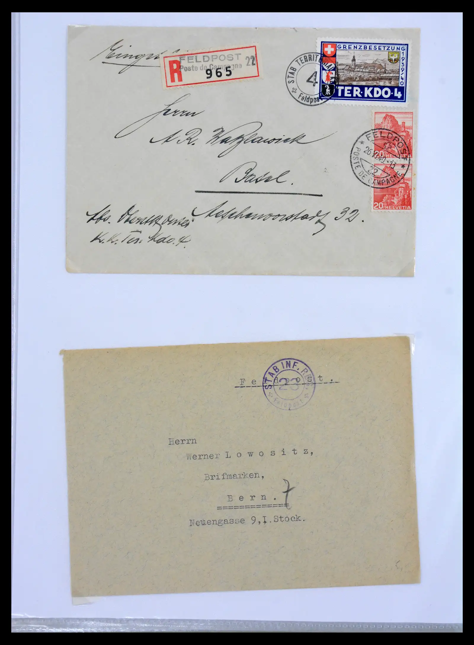 41135 0100 - Stamp collection 41135 Switzerland soldier stamps 1914-1945.