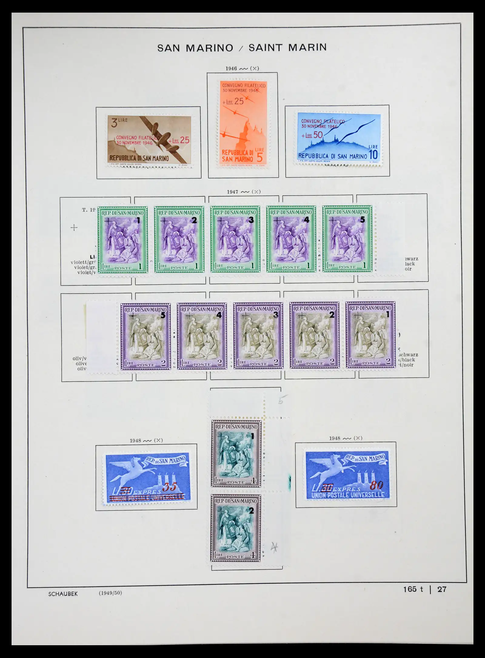 41147 0022 - Postzegelverzameling 41147 San Marino 1877-1964.
