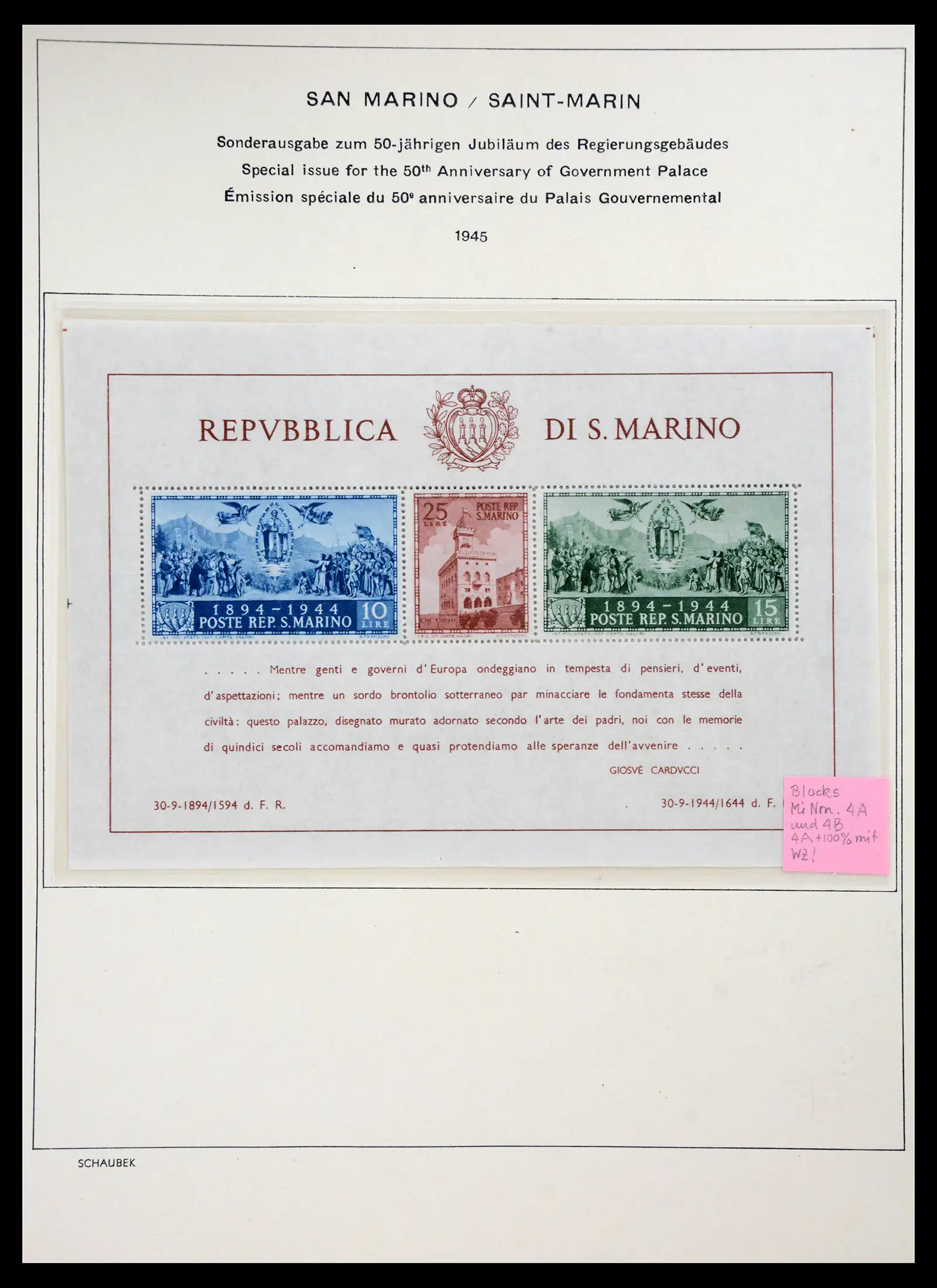 41147 0060 - Postzegelverzameling 41147 San Marino 1877-1964.