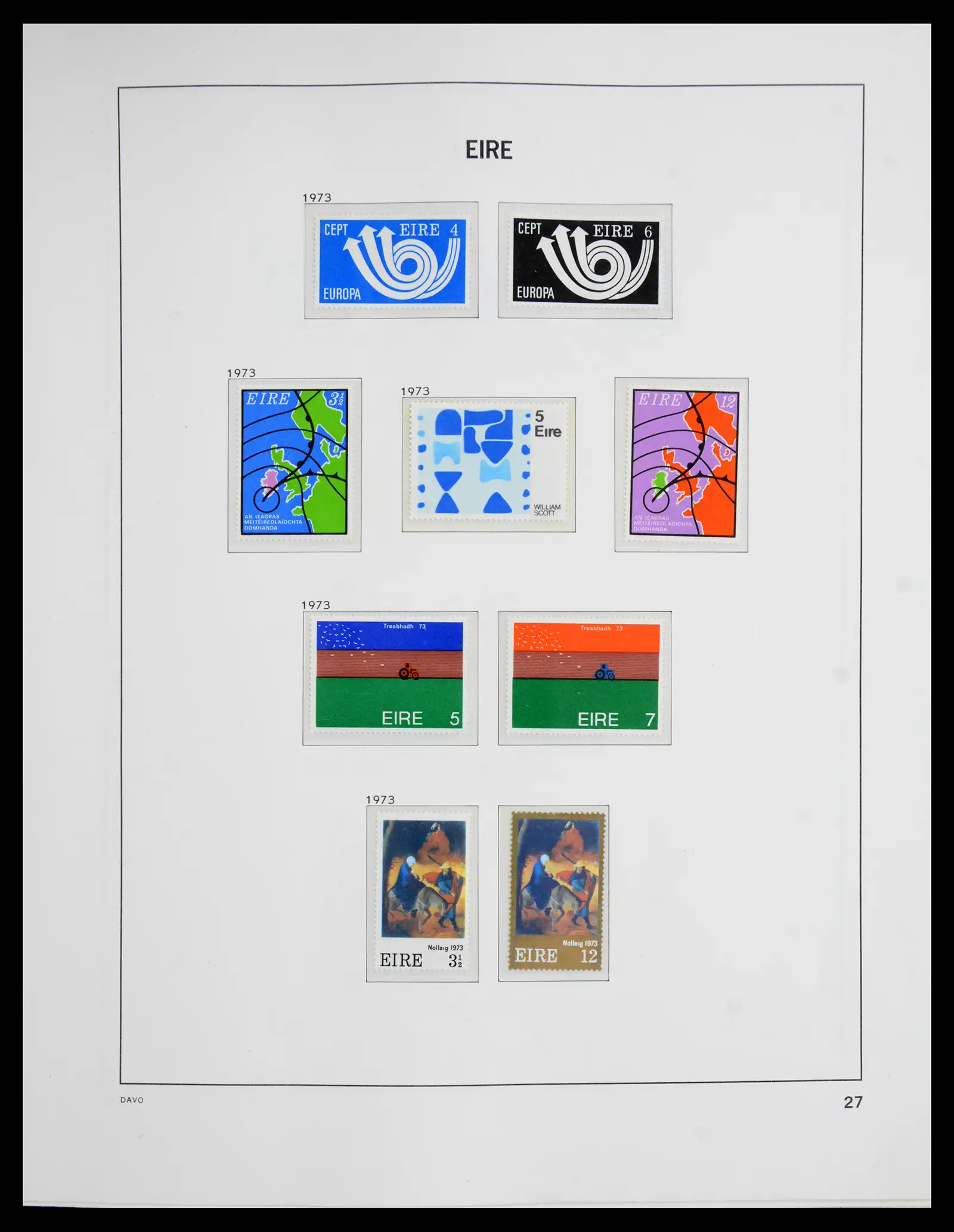 41167 0030 - Postzegelverzameling 41167 Ierland compleet 1940-2001.