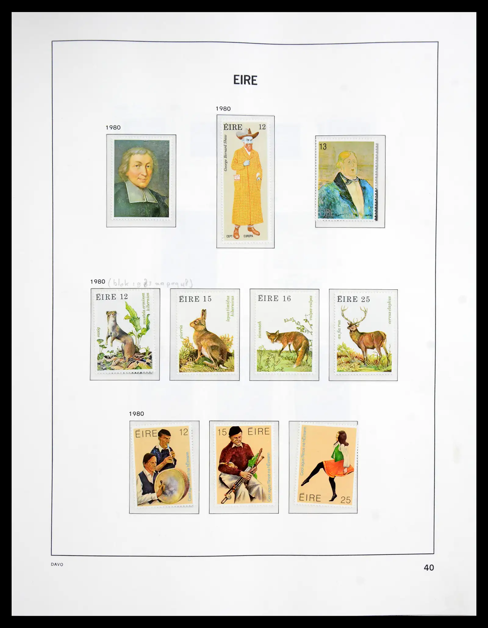 41167 0048 - Postzegelverzameling 41167 Ierland compleet 1940-2001.