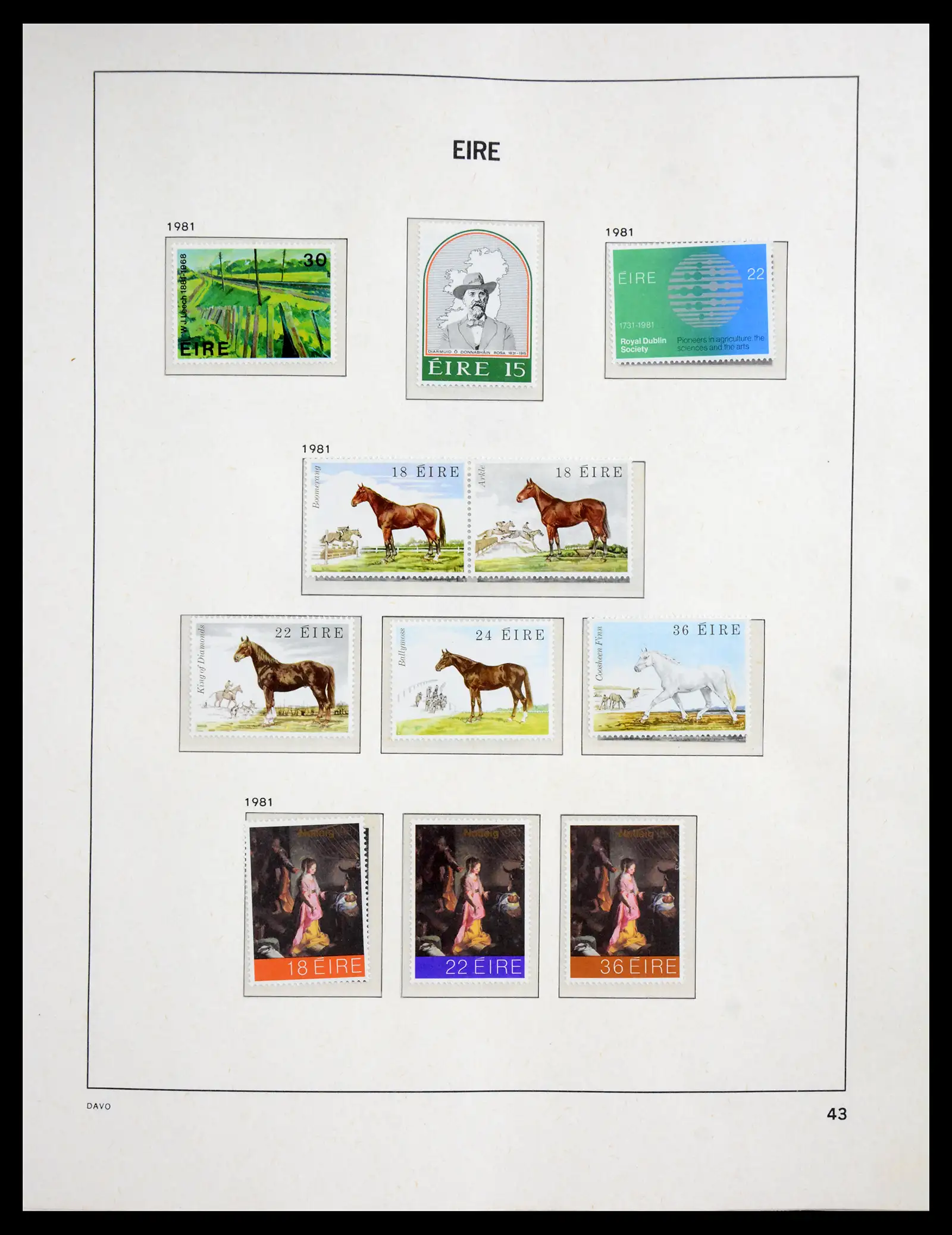 41167 0052 - Postzegelverzameling 41167 Ierland compleet 1940-2001.